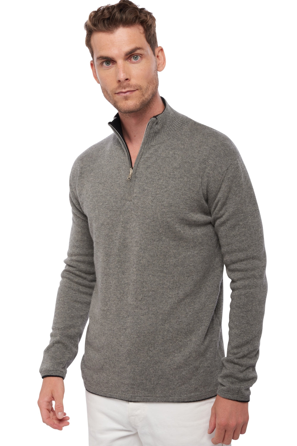 Cilio in cashmere uomo - nero / grigio melange - Mahogany