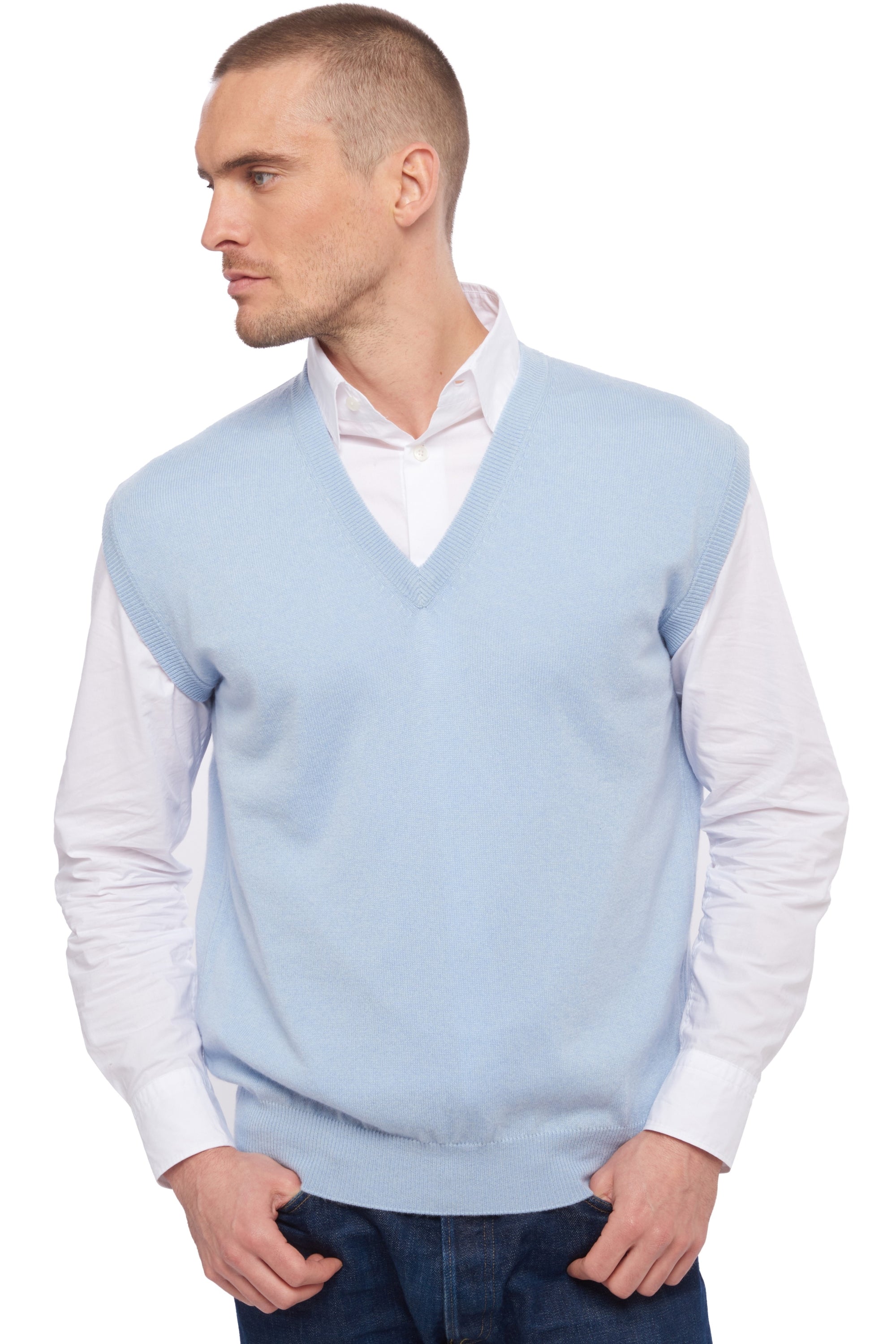 Balthazar in cashmere uomo - celeste - Mahogany