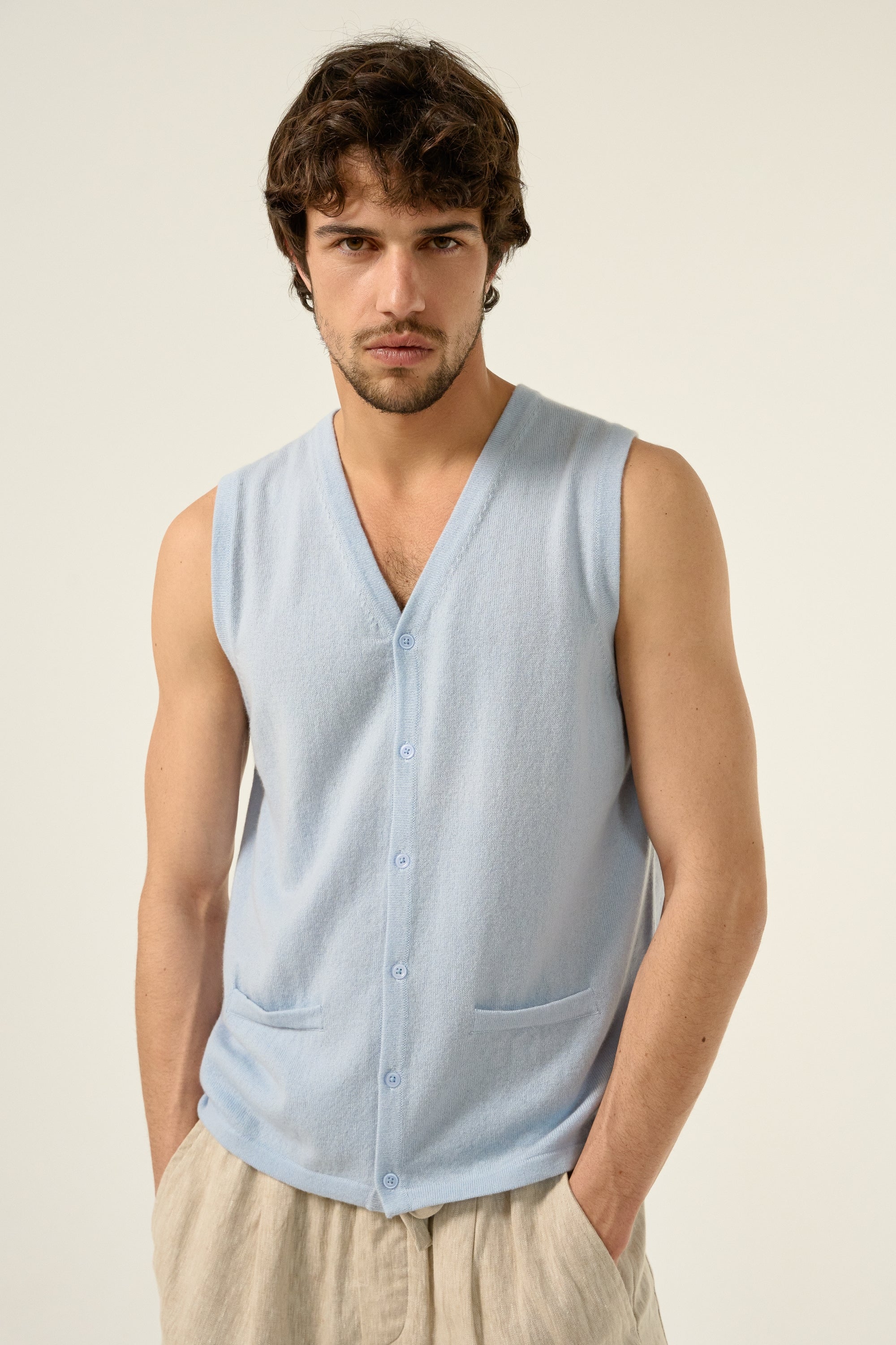 Basile in cashmere uomo - azzurro cielo - Mahogany