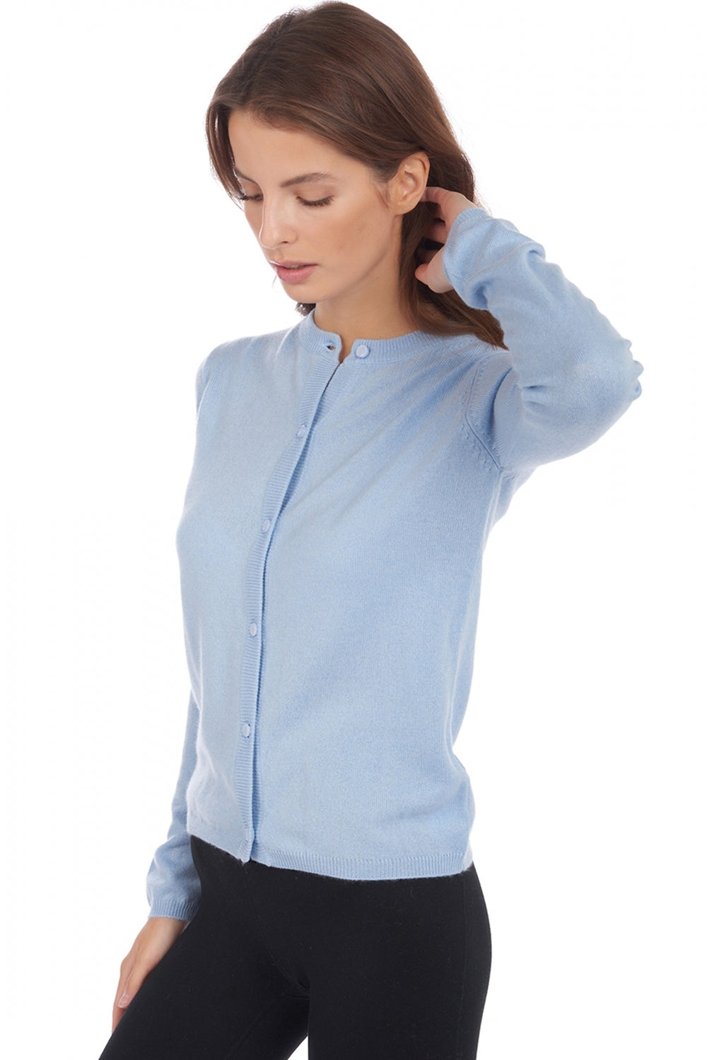 Chloe in cashmere donna - celeste - Mahogany
