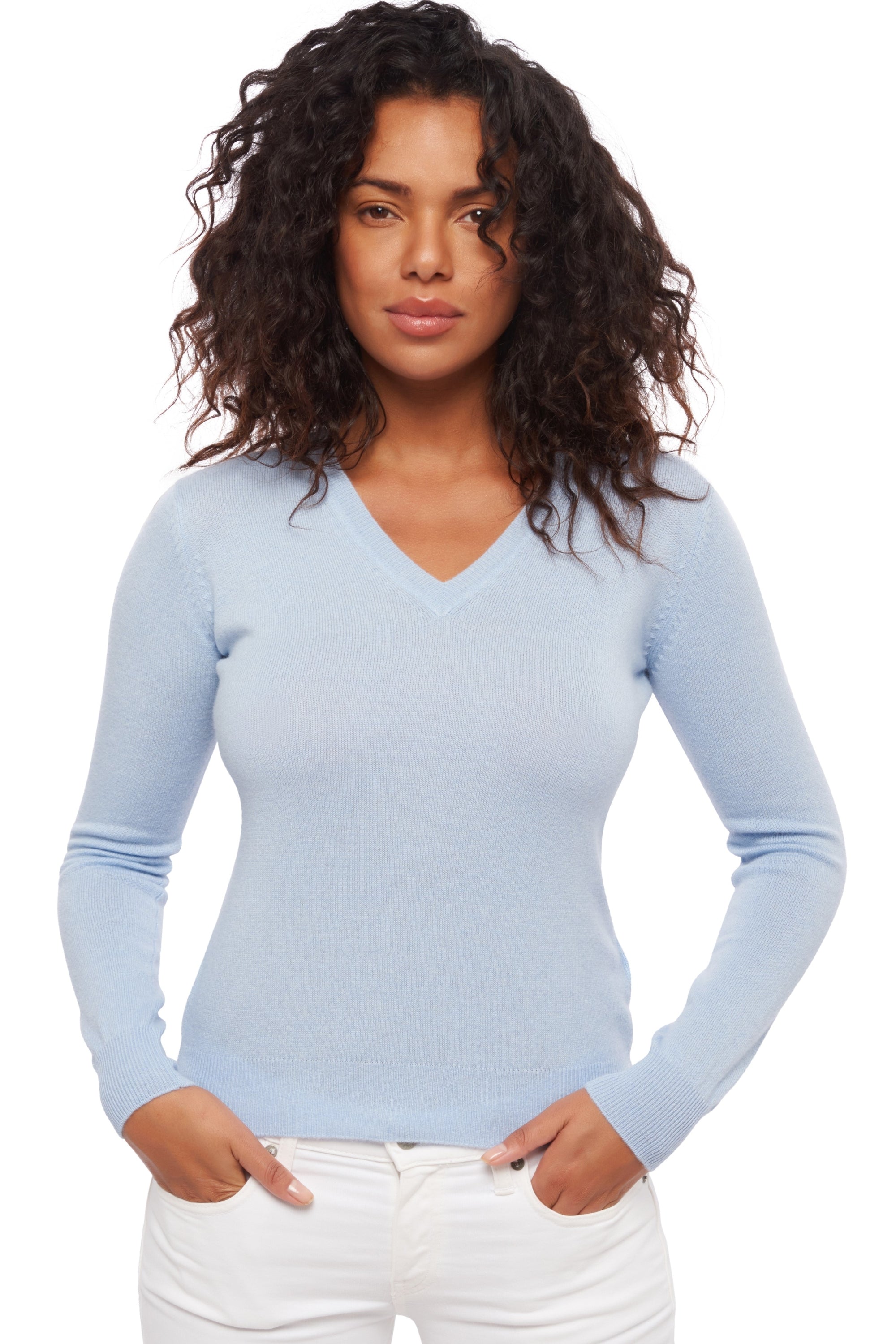 Faustine in cashmere donna - cielo - Mahogany