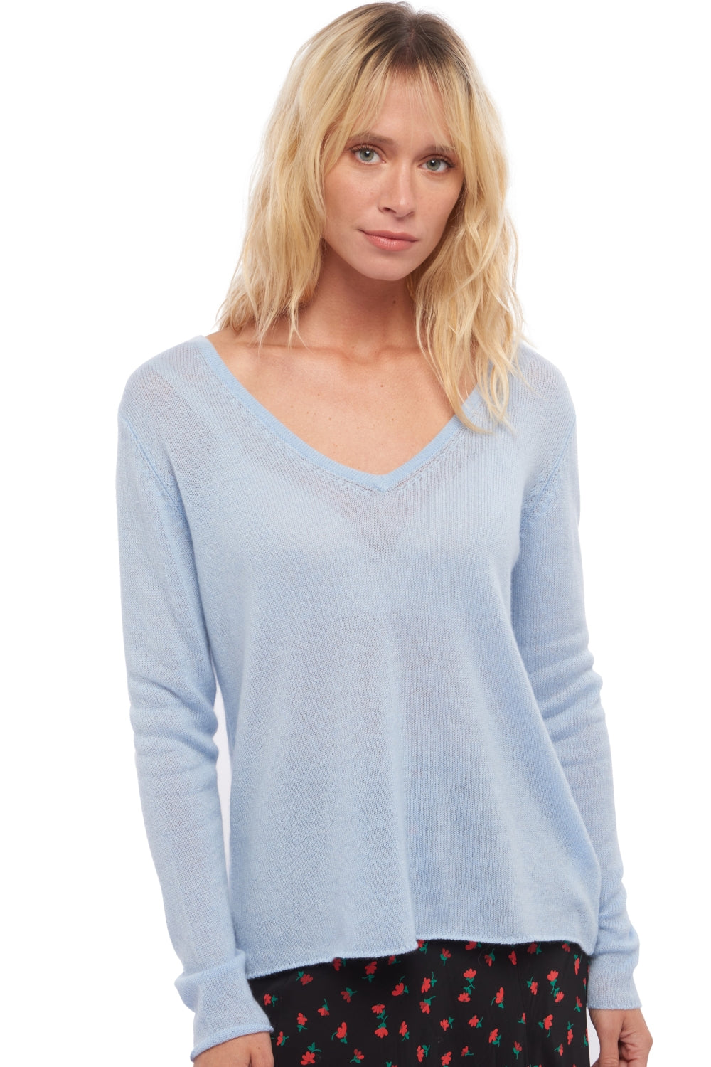 Flavie in cashmere donna - cielo - Mahogany