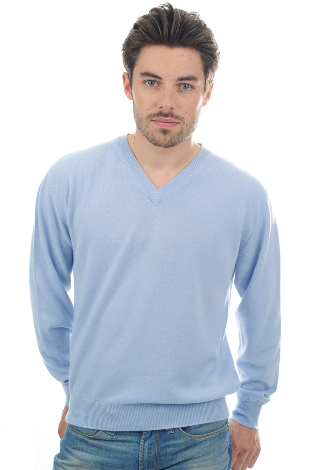 Gaspard in cashmere uomo - cielo - Mahogany
