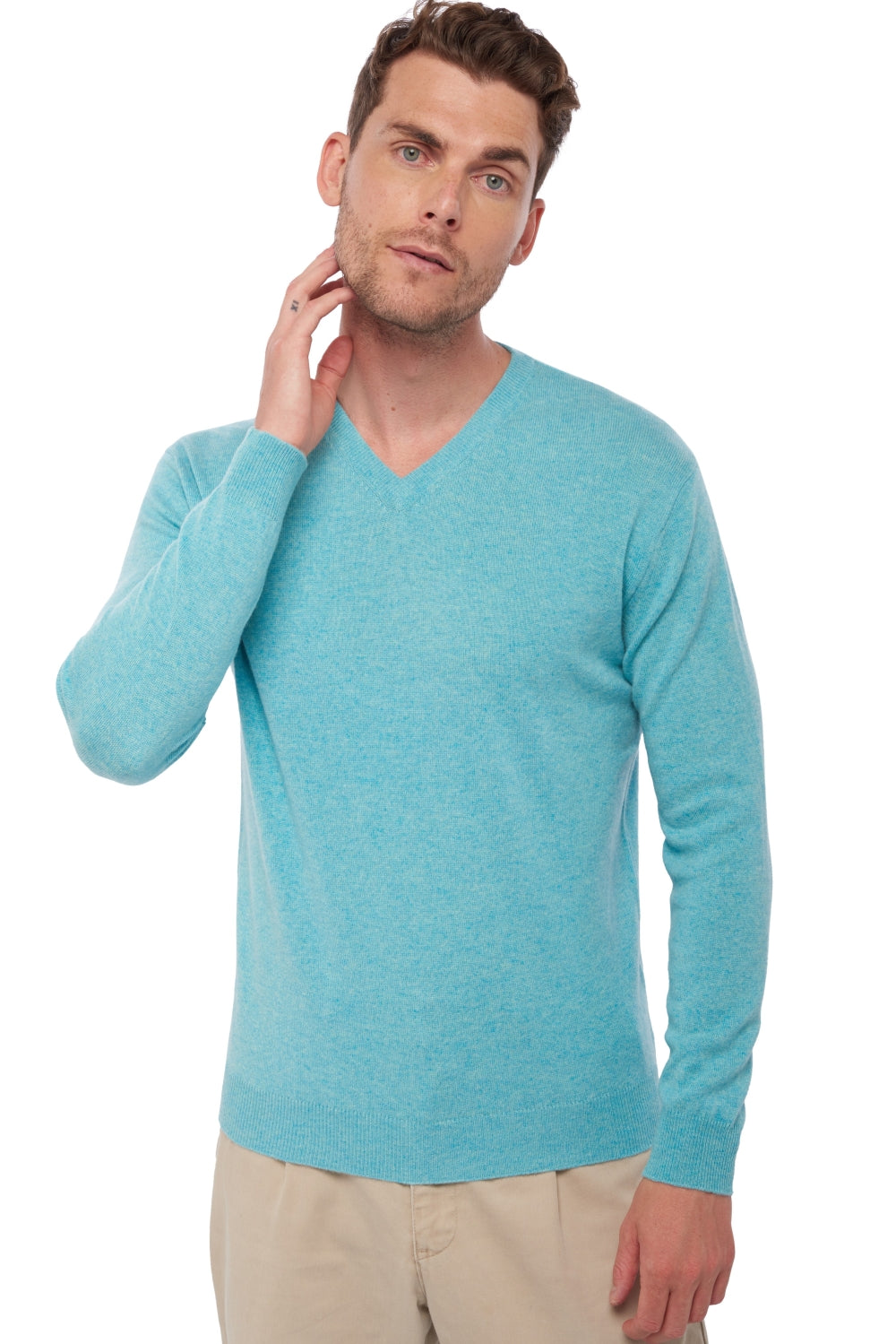 Gaspard in cashmere uomo - piscine - Mahogany
