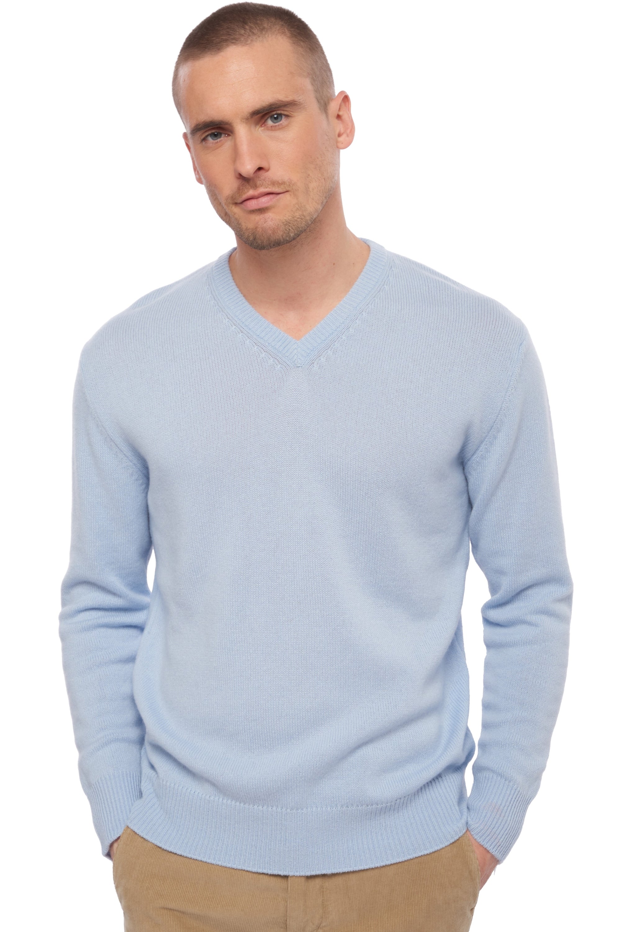 Hippolyte 4F in cashmere uomo - cielo - Mahogany