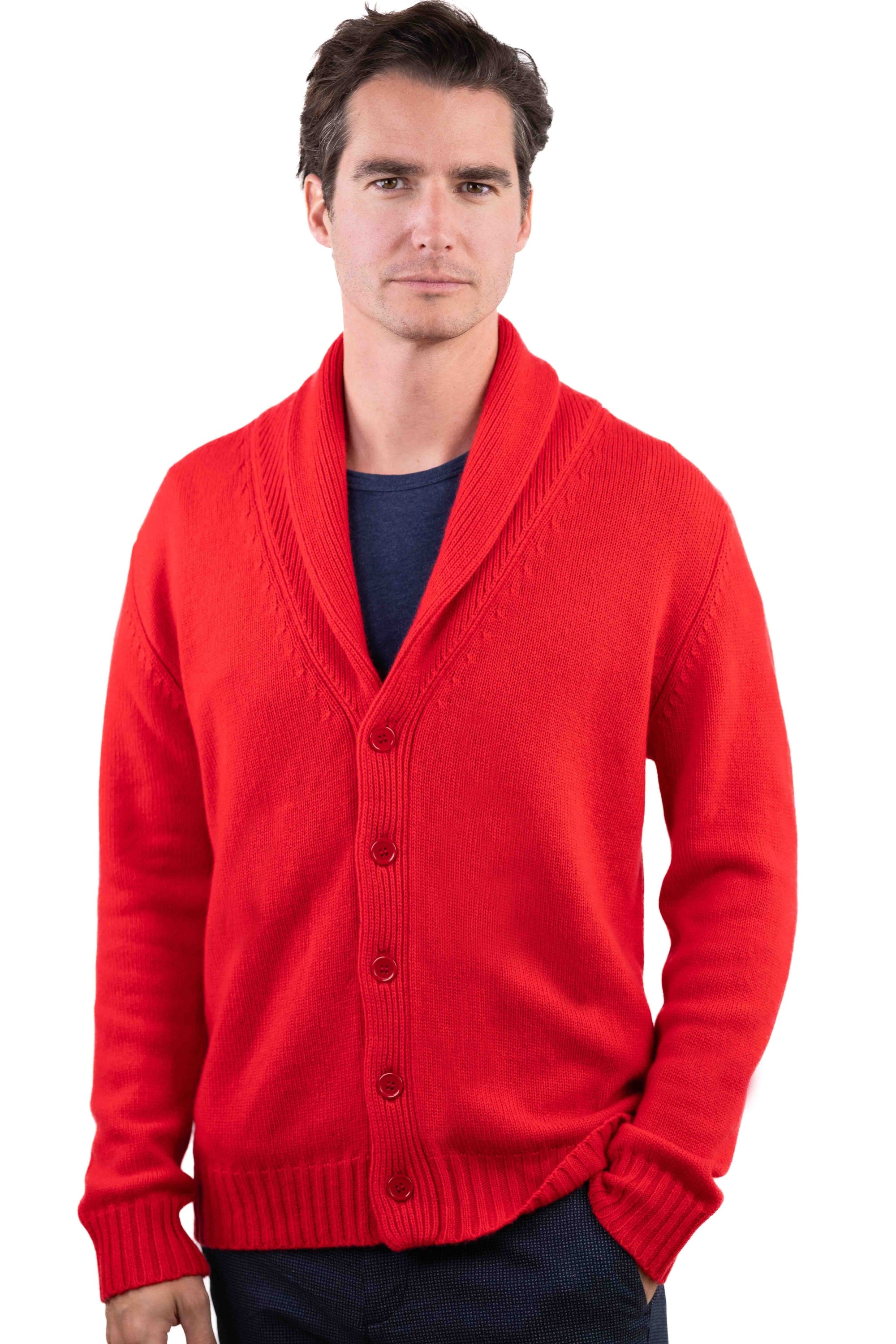 Jovan in cashmere uomo - rosso - Mahogany