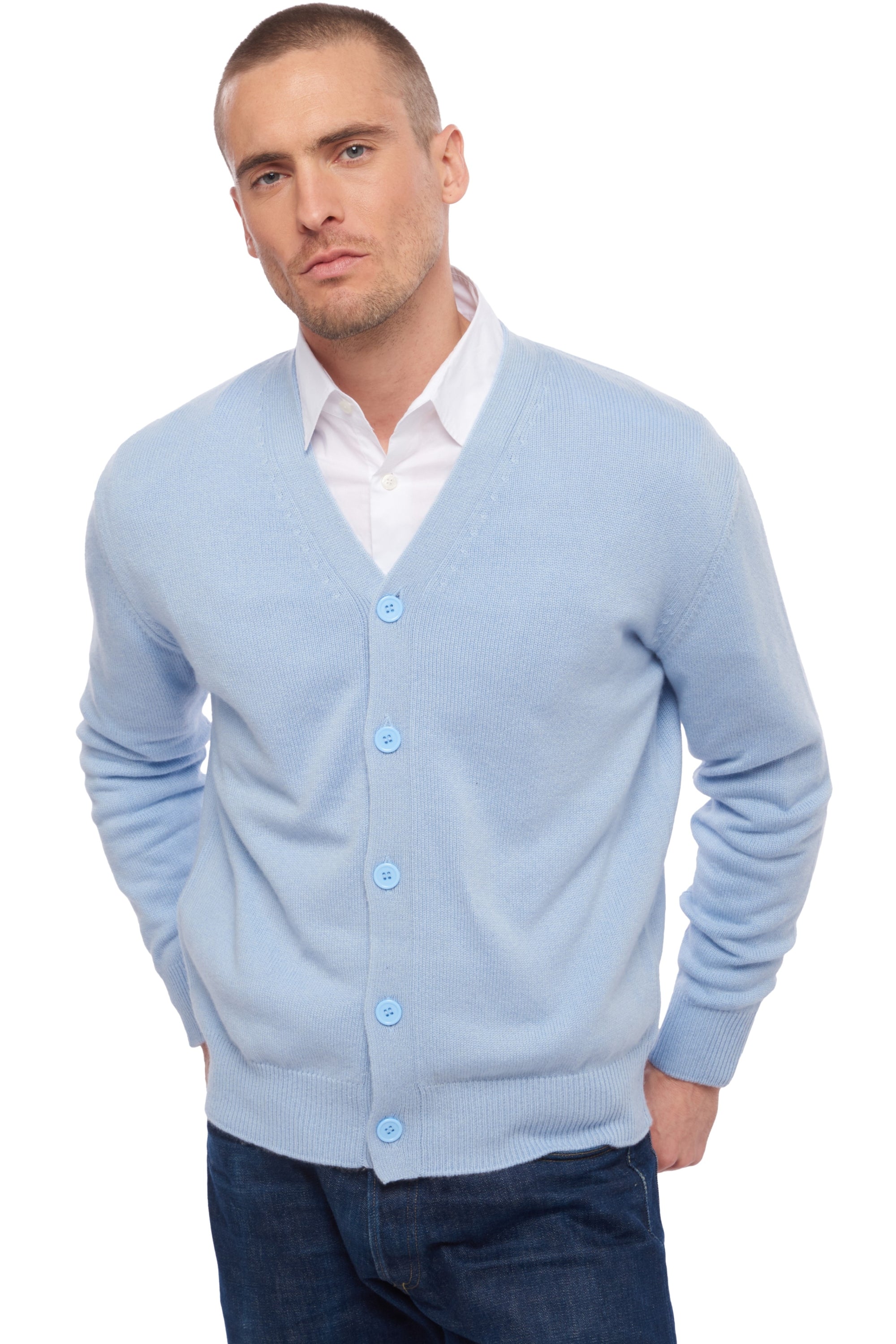 Leon in cashmere uomo - cielo - Mahogany