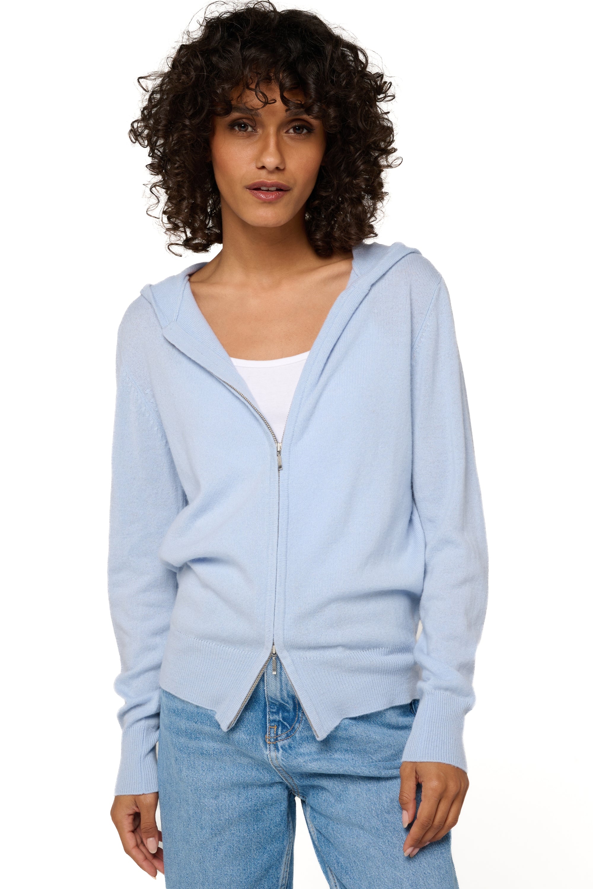 Louanne in cashmere donna - azzurro cielo - Mahogany