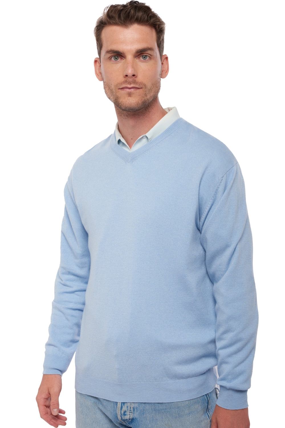 Maddox in cashmere uomo - celeste - Mahogany
