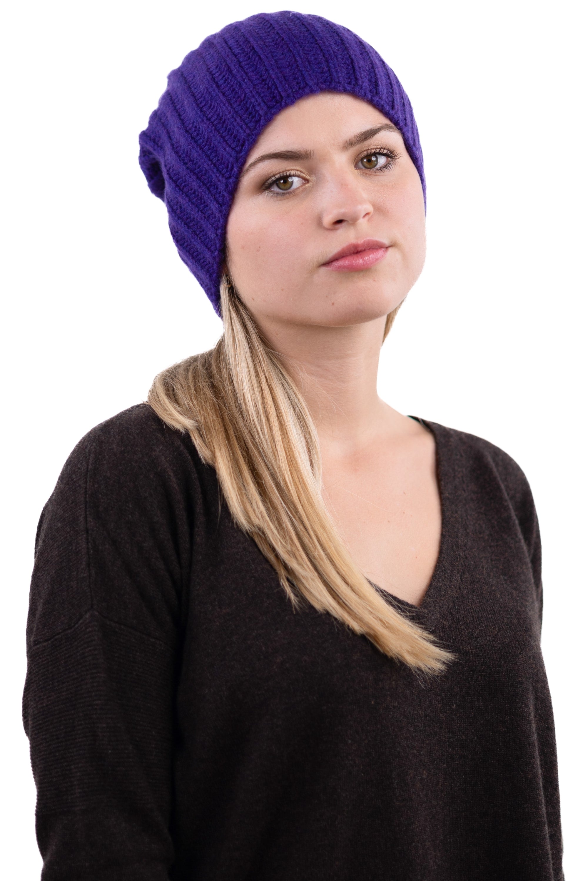 Youpie in cashmere misto - viola vivissimo - Mahogany