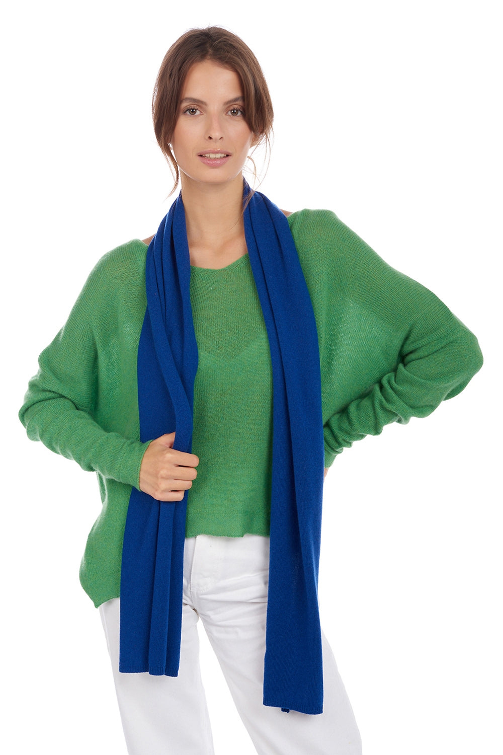 Sciarpa in cashmere, 100% Cashmere, misto, fine, , Mahogany