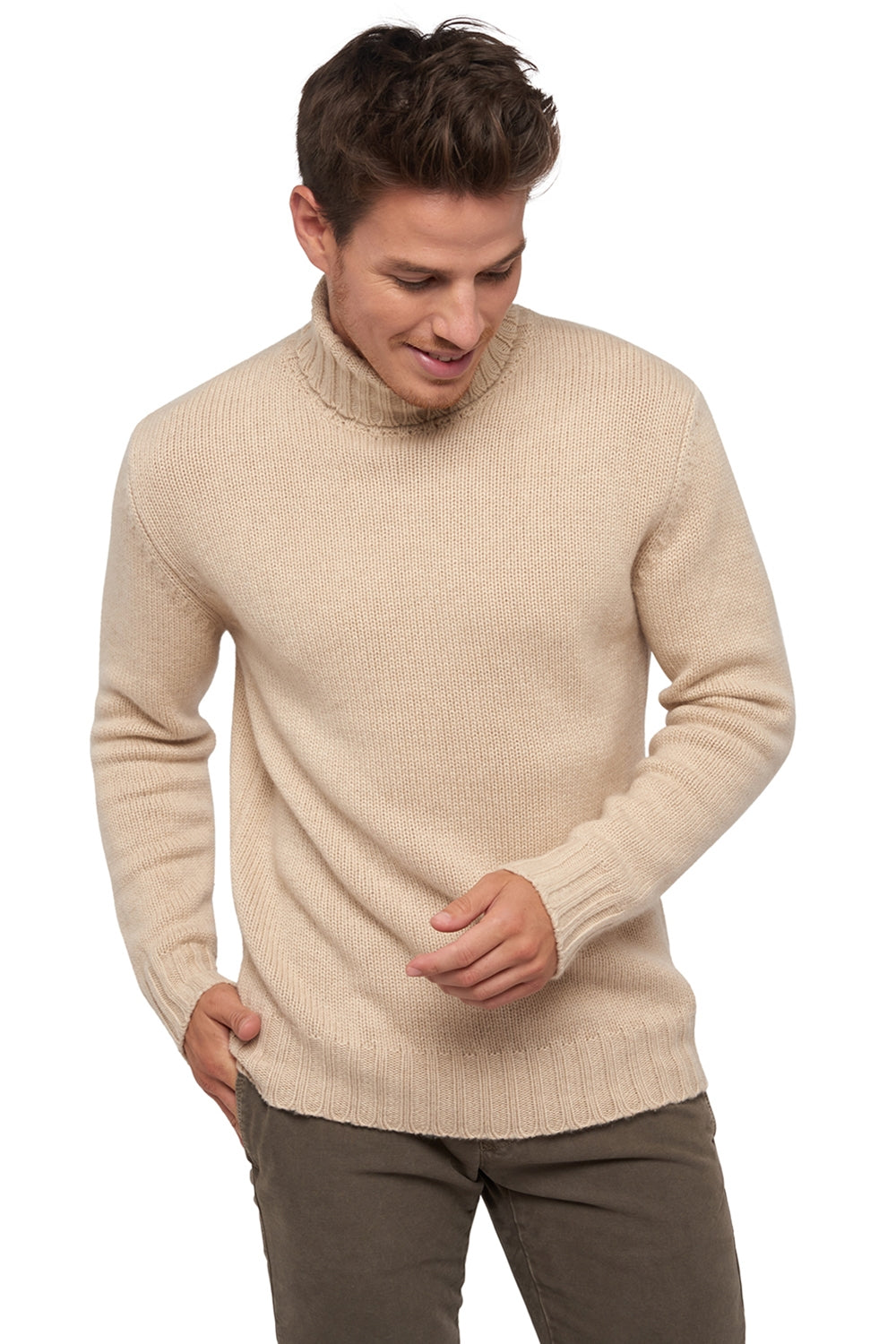 Achille in cashmere uomo - natural beige - Mahogany