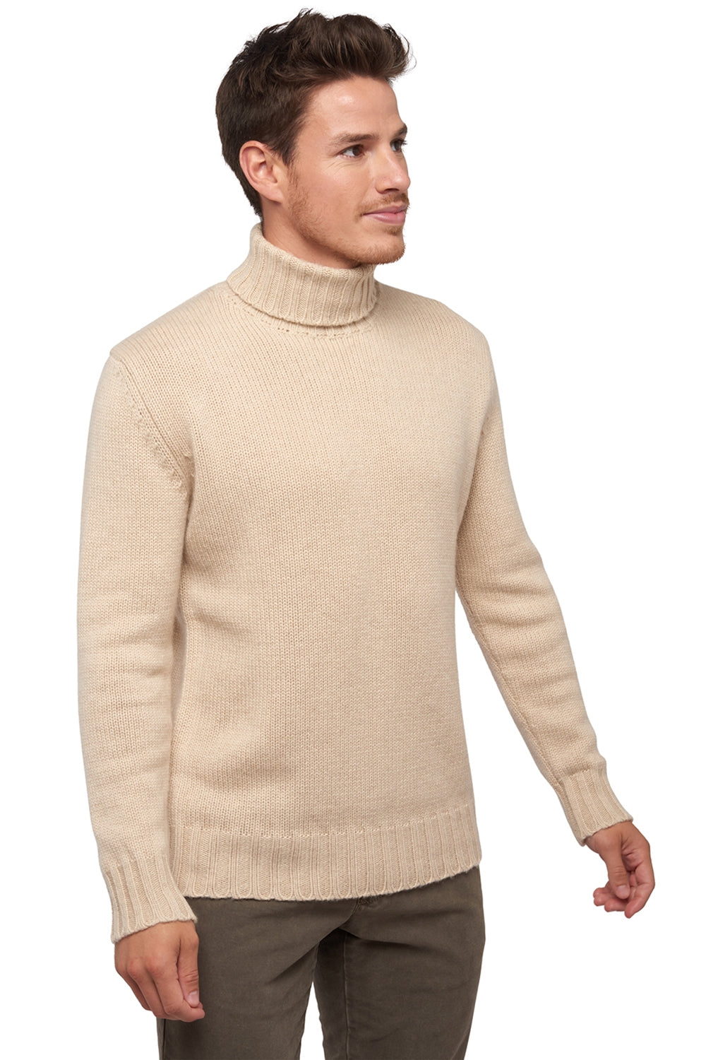 Achille in cashmere uomo - Vista 1 - natural beige - Mahogany