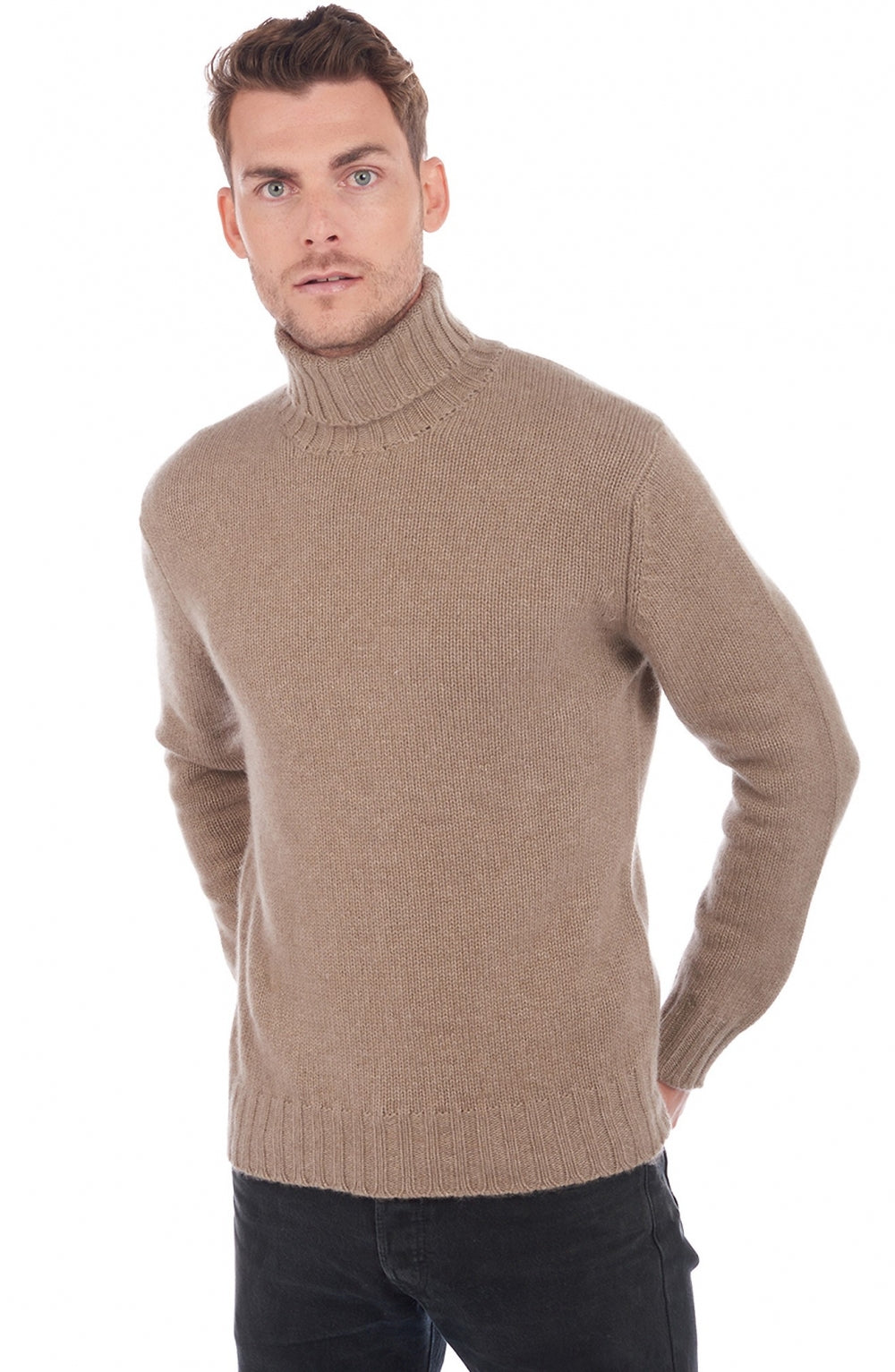 Achille in cashmere uomo - natural brown - Mahogany