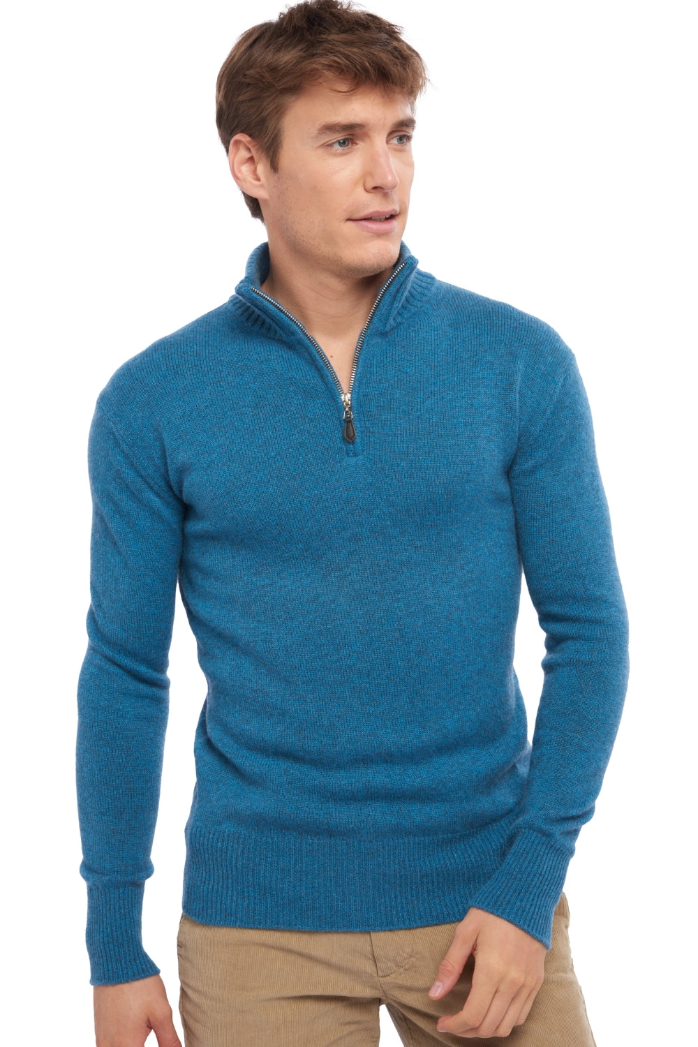 Donovan in cashmere da uomo - manor blue - Mahogany