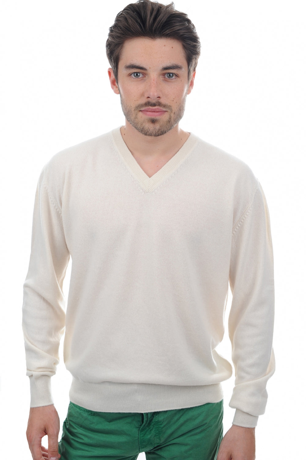 Gaspard in cashmere uomo - natural écru - Mahogany