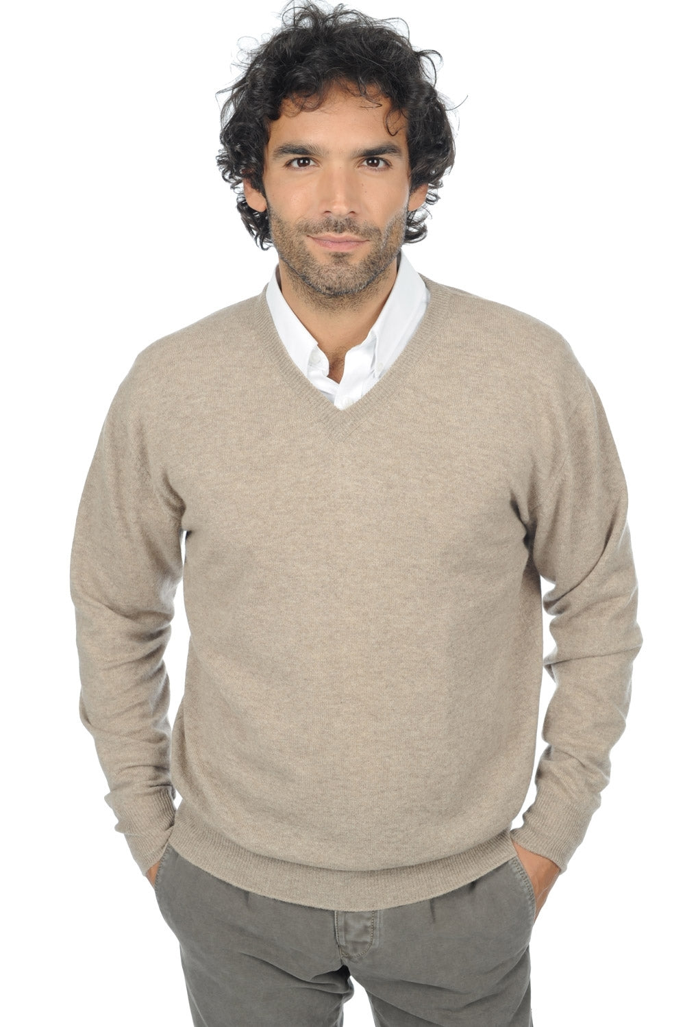 Hippolyte in cashmere da uomo - natural brown - Mahogany