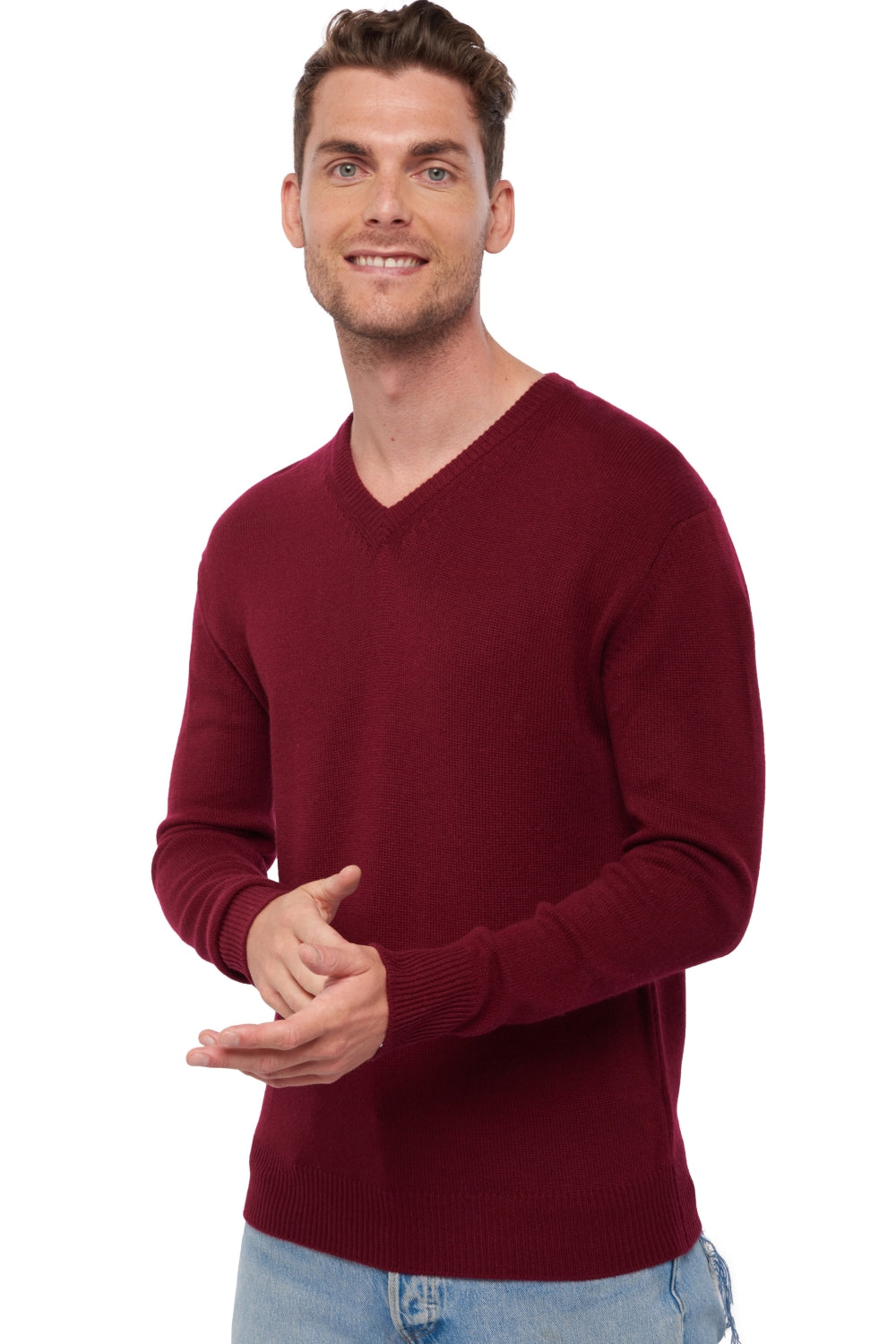 Hippolyte 4F in cashmere uomo - bordeaux - Mahogany