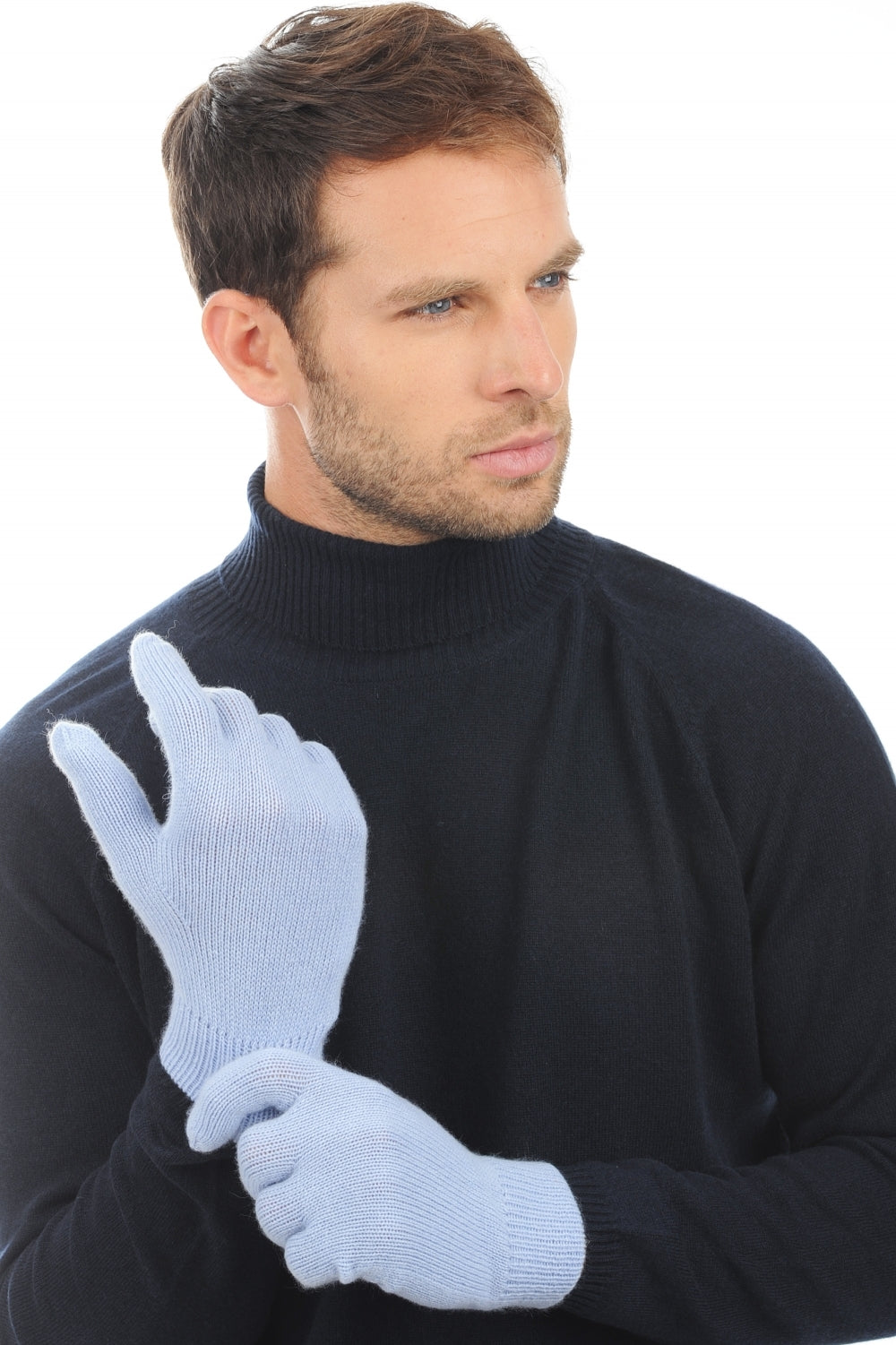 Manous in cashmere uomo - celeste - Mahogany