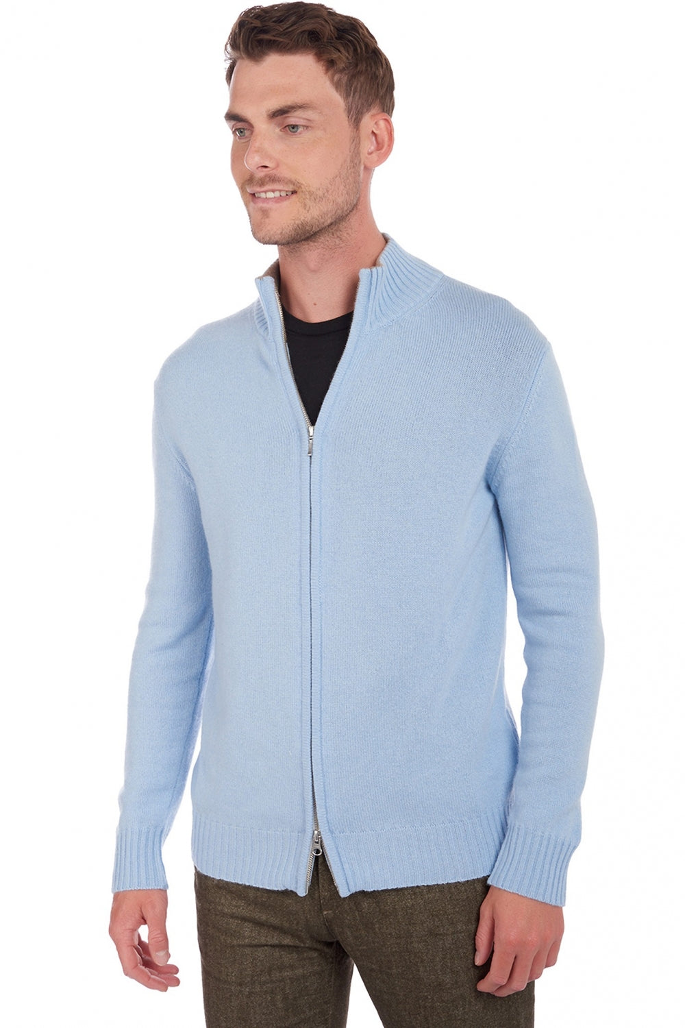 Maxime in cashmere uomo - cielo / natural brown - Mahogany