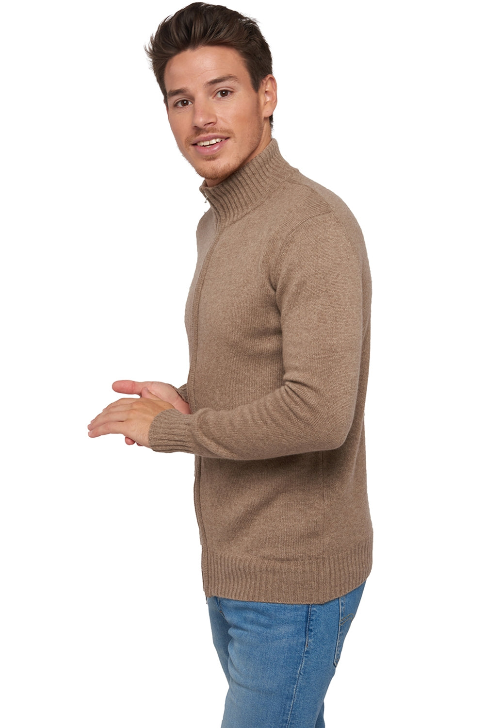 Maxime in cashmere uomo - natural brown / natural beige - Mahogany