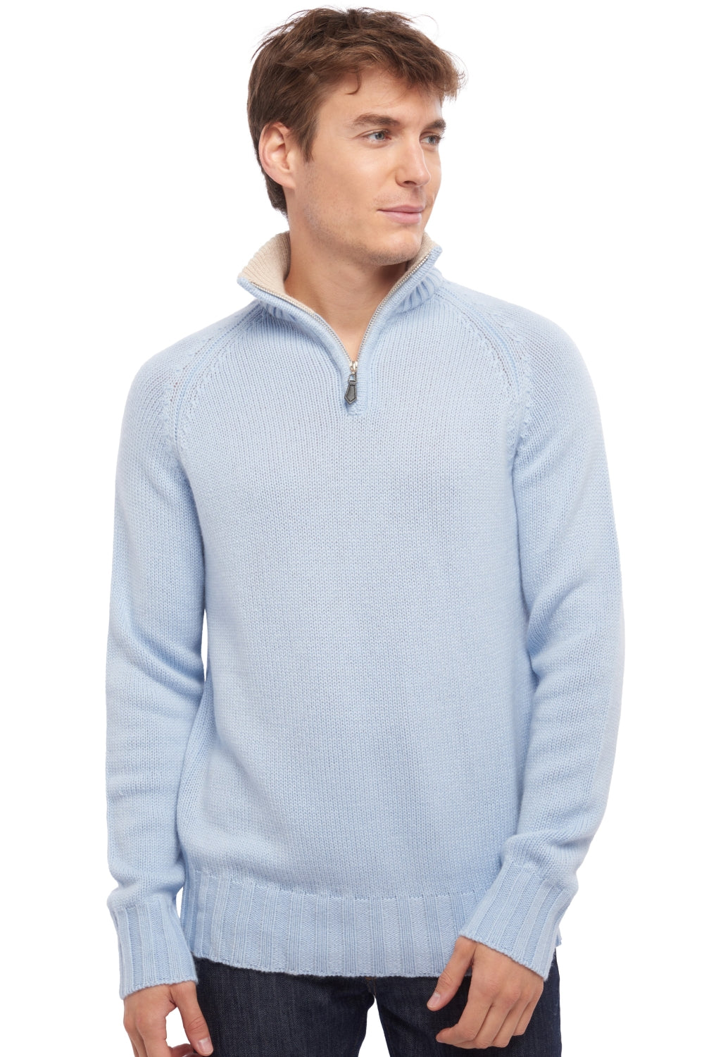 Olivier in cashmere uomo - cielo / beige intramontabile - Mahogany