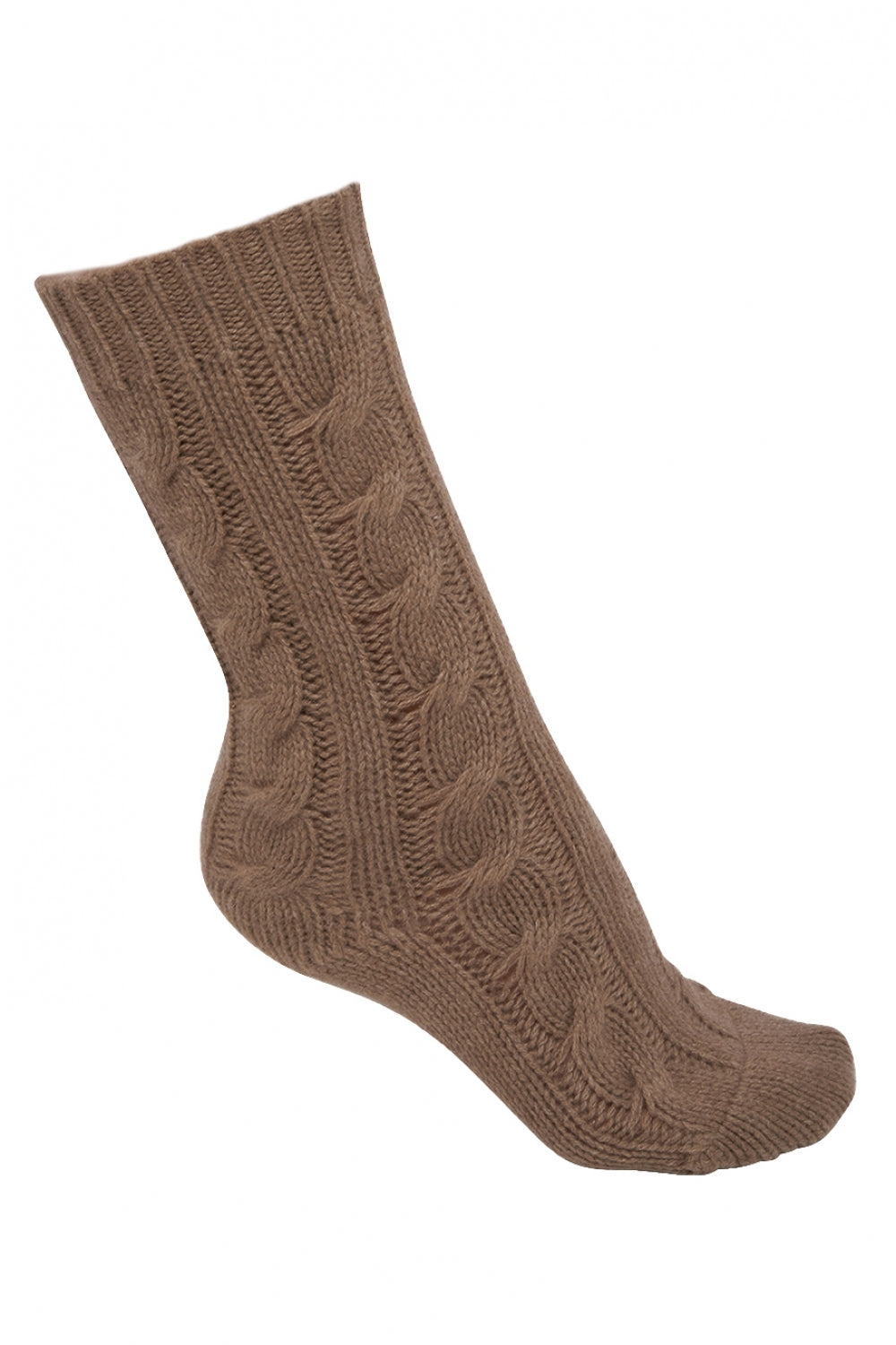Pedibus in cashmere misto - marrone naturale - Mahogany
