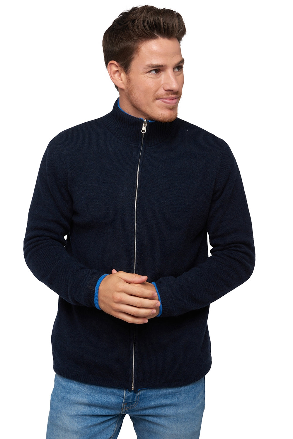 Vincent in cashmere e yak uomo - blu notte / tetbury blue - Mahogany
