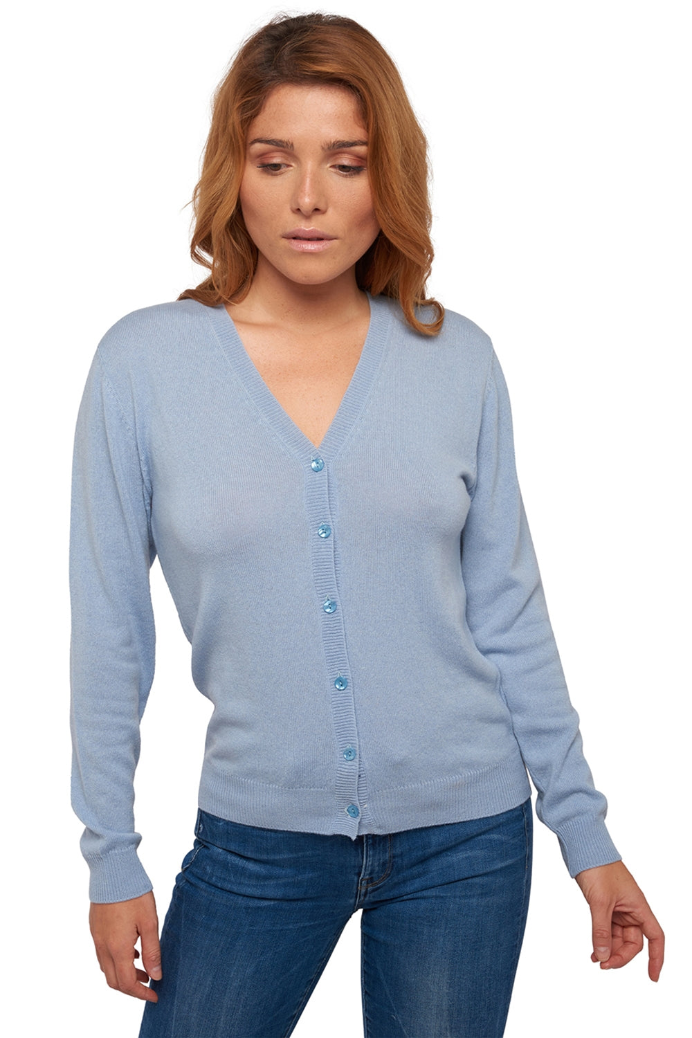 Taline in cashmere donna - sky blue - Mahogany