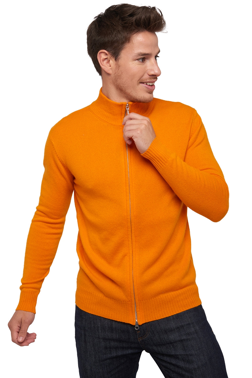 Thobias in cashmere uomo - arancione - Mahogany