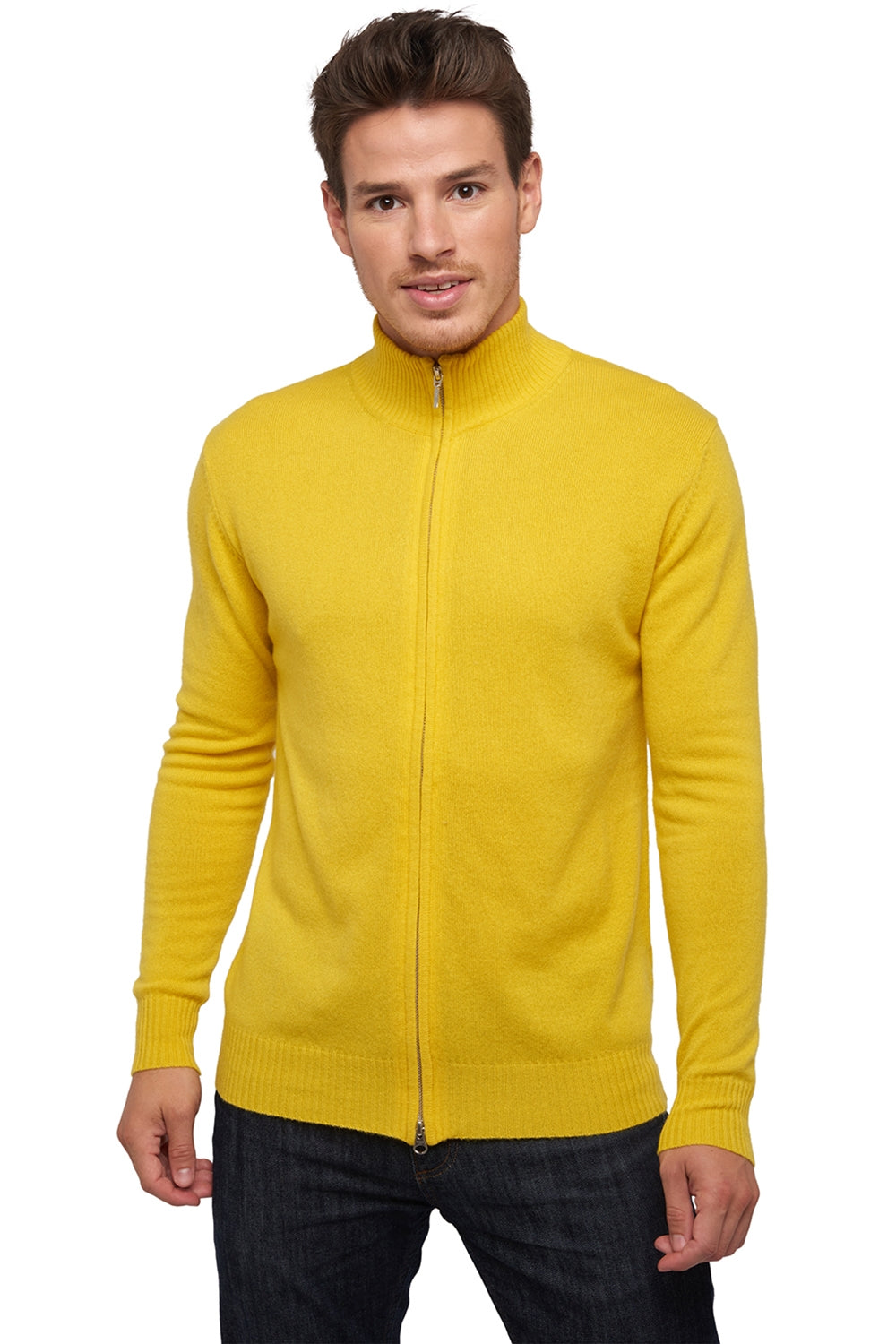 Thobias in cashmere uomo - sunny yellow - Mahogany