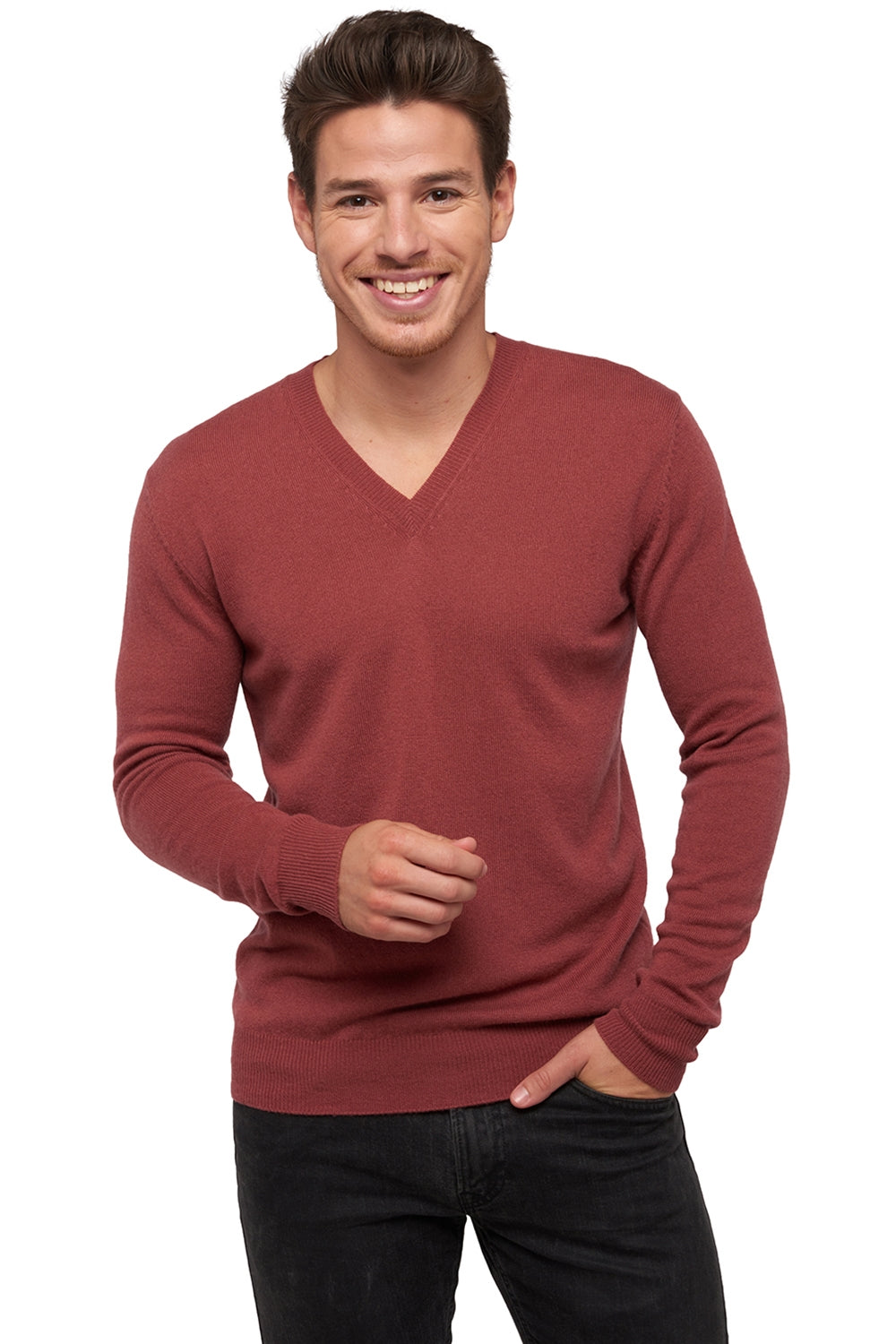 Tor in cashmere uomo - rosewood - Mahogany