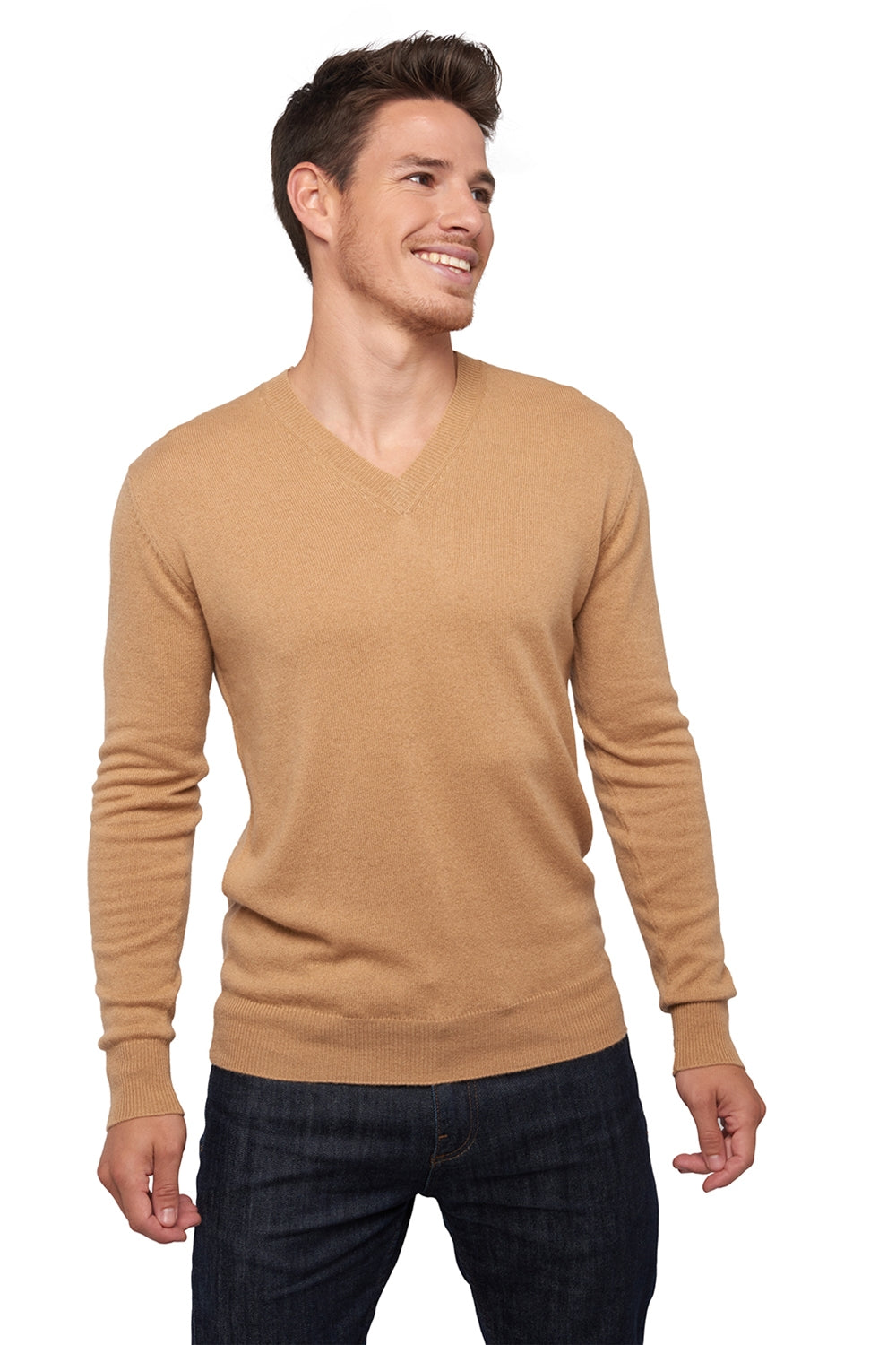 Tor in cashmere uomo - camel - Mahogany