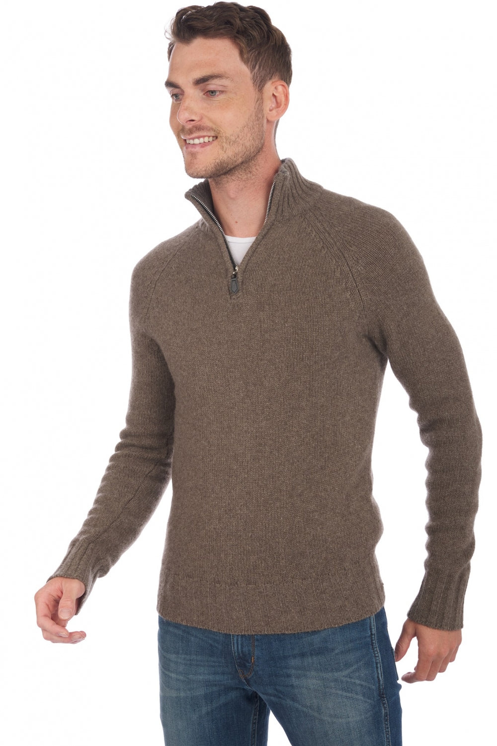 Howard in cashmere e yak uomo - marmotta naturale / marmotta chiné - Mahogany
