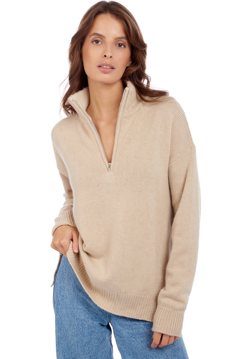Alizette in cashmere donna - natural beige - Mahogany