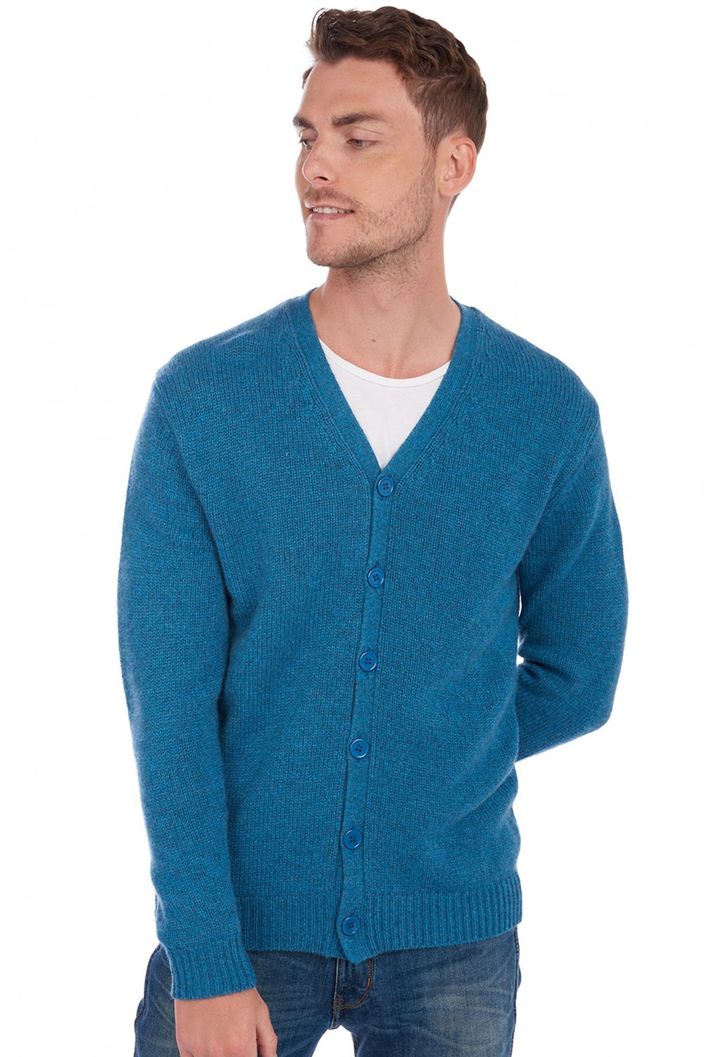 Aden in cashmere uomo - manor blue - Mahogany