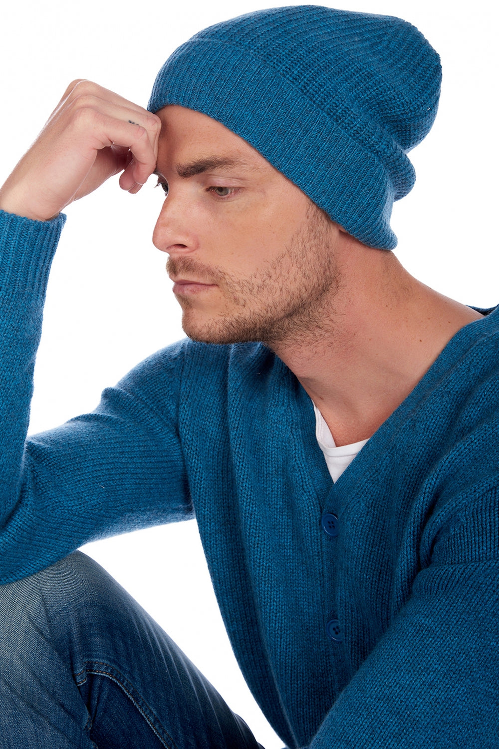 Anshan in cashmere misto - manor blue - Mahogany