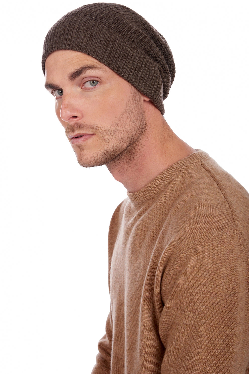 Anshan in cashmere misto - marrone chiné - Mahogany