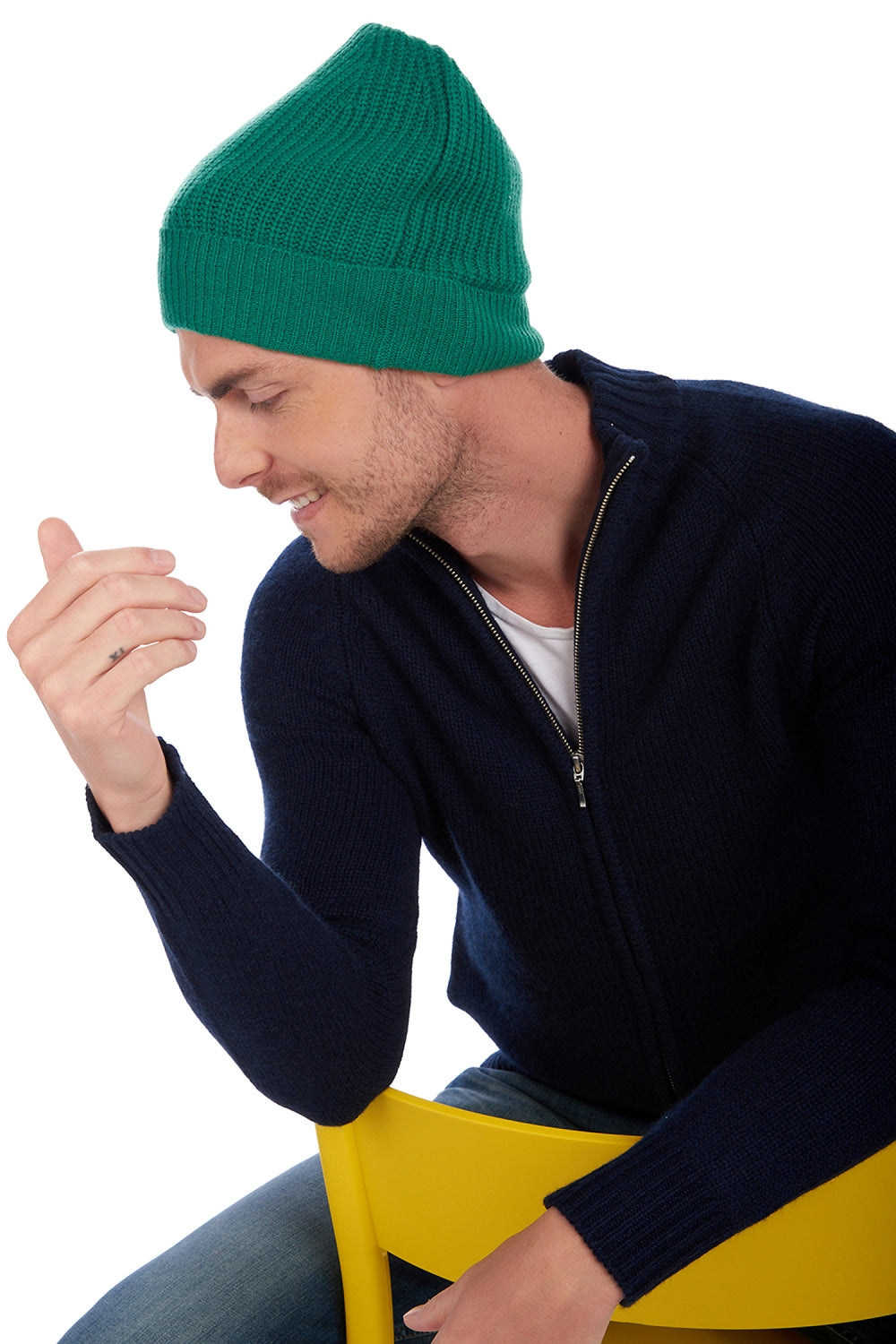 Anshan in cashmere misto - verde inglese - Mahogany