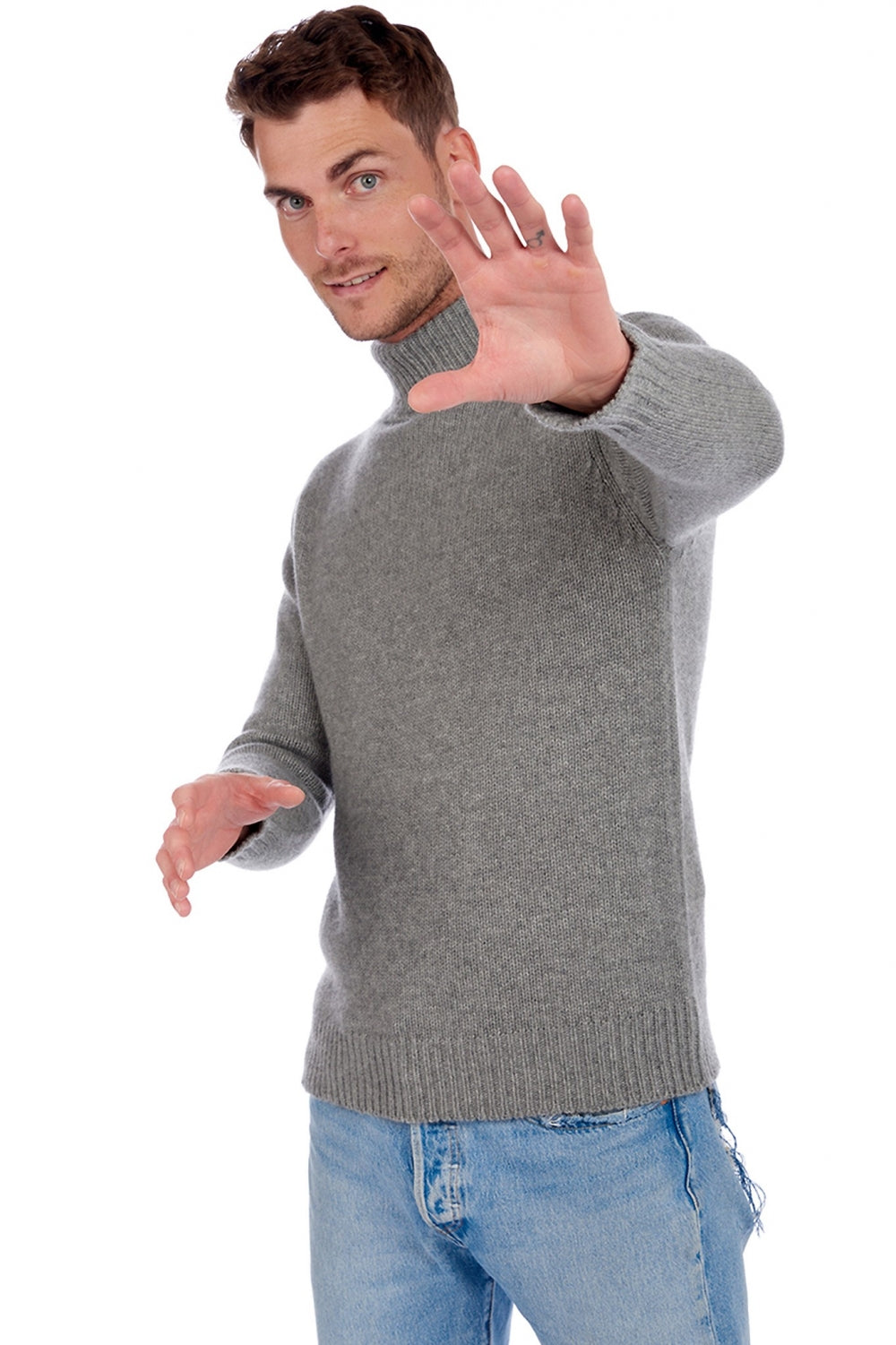 Maglione in cashmere, 100% Cashmere, uomo, collo a lupetto, taglio dritto, maniche lunghe, spesso / 6 fili e +, maglia normale, Mahogany