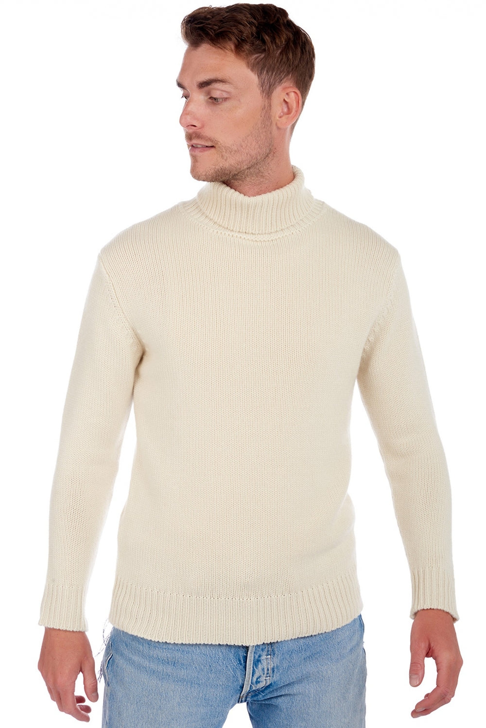 Artemi in cashmere uomo - natural écru - Mahogany