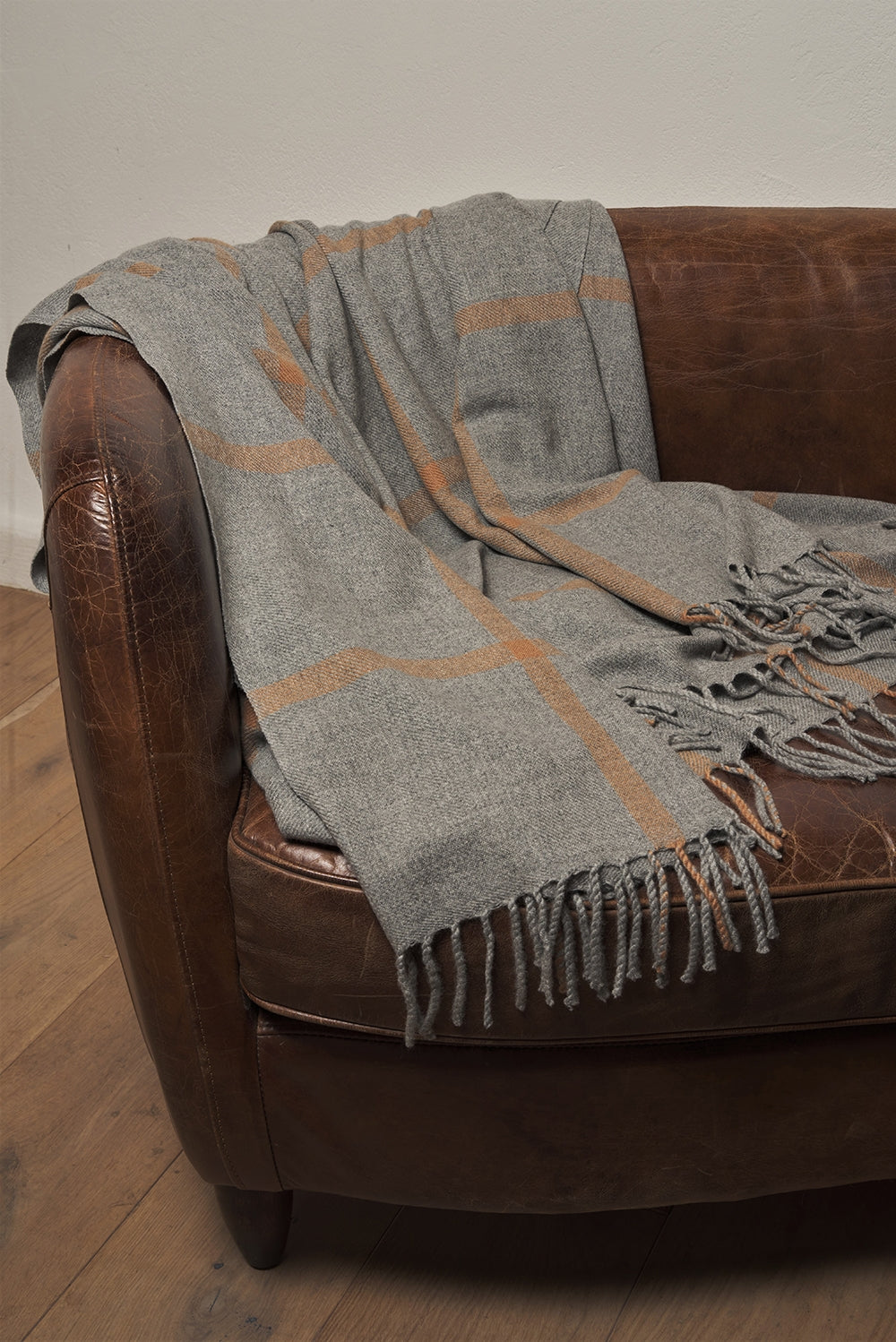 Altay 150 x 190 in cashmere misto - grigio chiné / cammello - Mahogany
