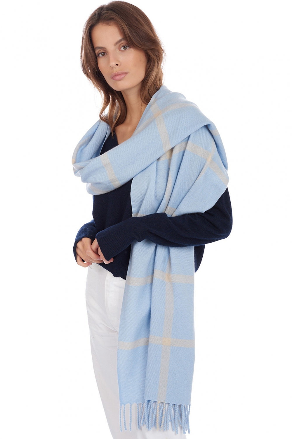 Amsterdam in cashmere misto - cielo / beige senza tempo - Mahogany