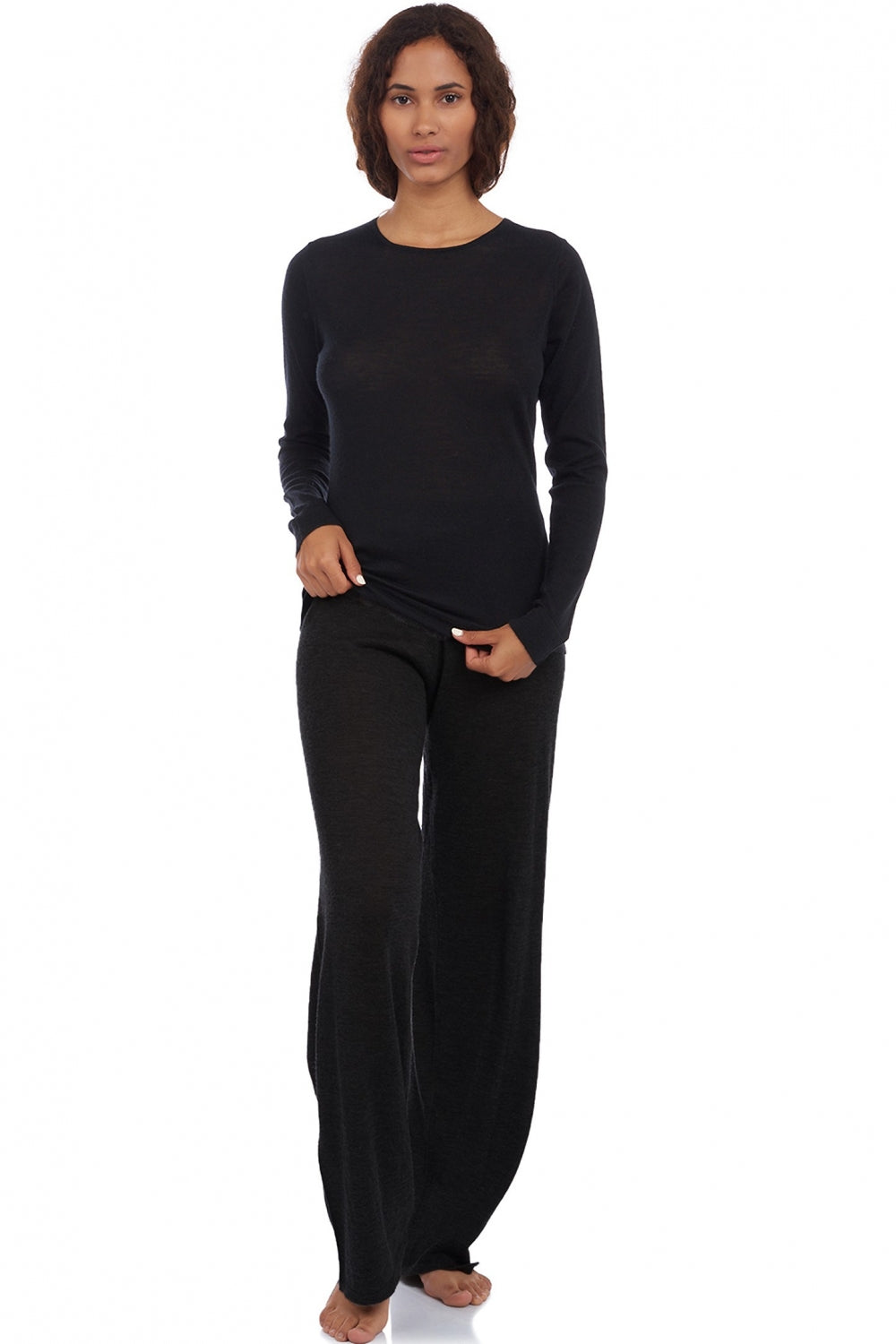 Boubou in piumino di cashmere donna - nero - Mahogany