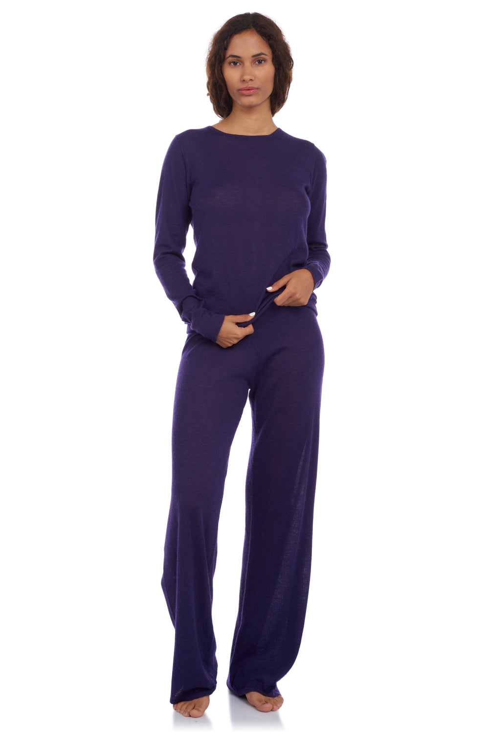 Boubou in duvet di cashmere donna - royal - Mahogany