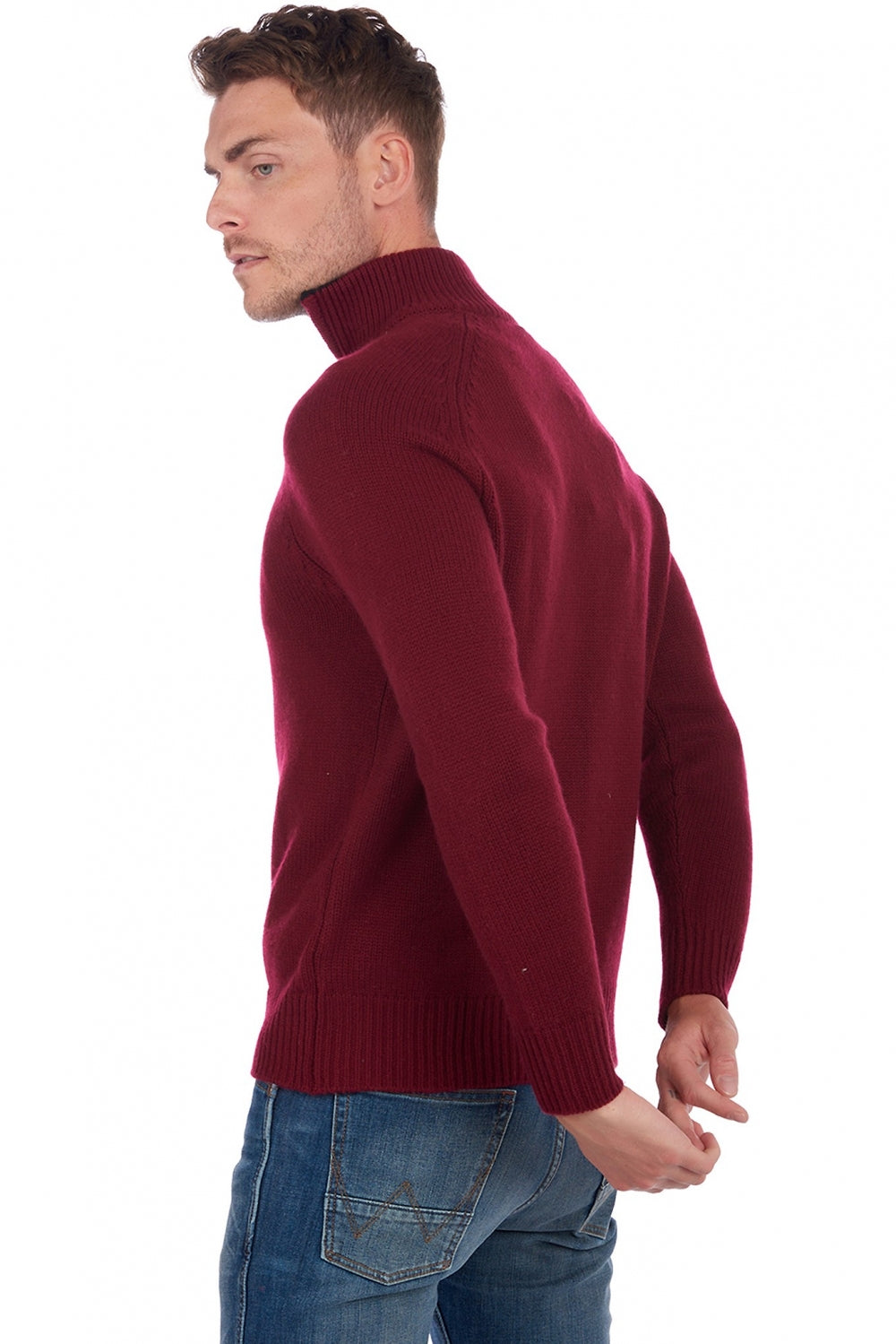 Angers en cachemire homme - Vue 1 - bordeaux / noir - Mahogany