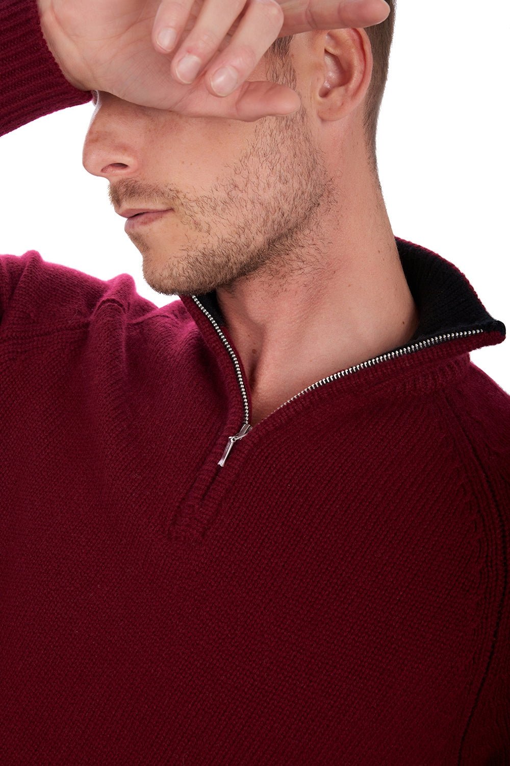Angers en cachemire homme - Vue 2 - bordeaux / noir - Mahogany