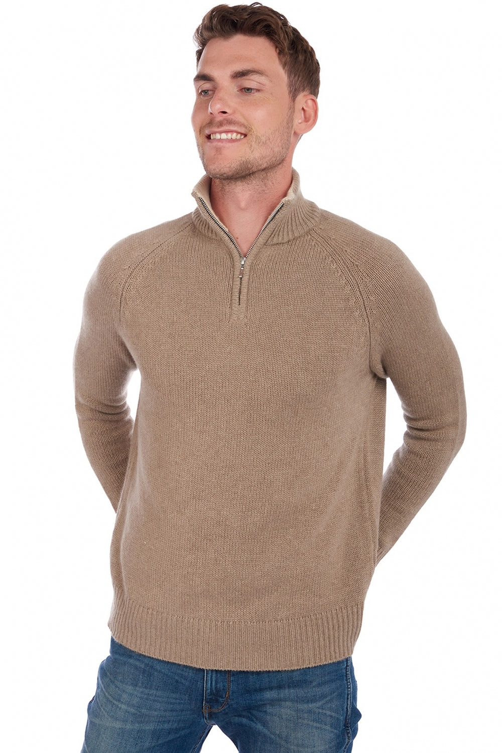 Angers in cashmere uomo - natural brown / natural beige - Mahogany