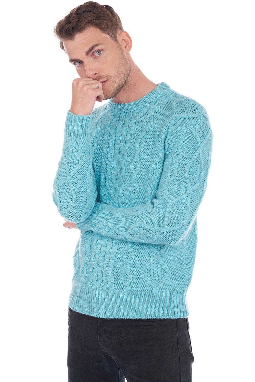 Acharnes in cashmere uomo - piscine - Mahogany