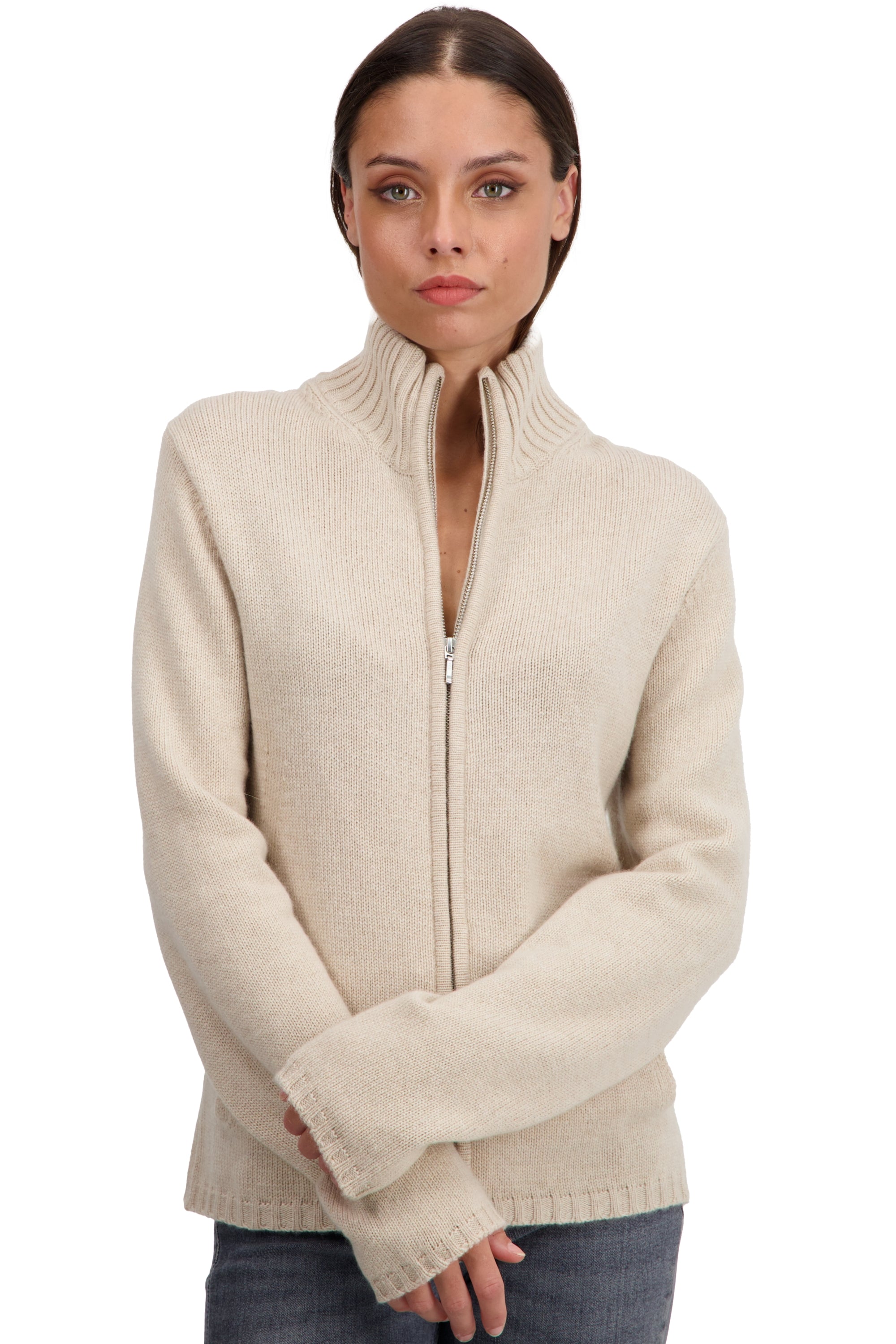 Elodie in cashmere donna - natural beige - Mahogany